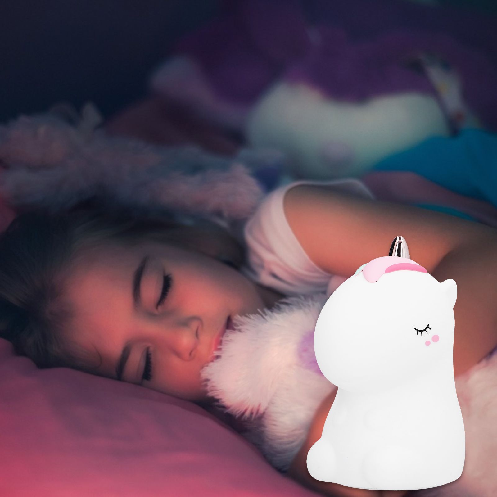 LED Animal Night Light USB Charging Silicone Cute Color Changing Lamp for view 11