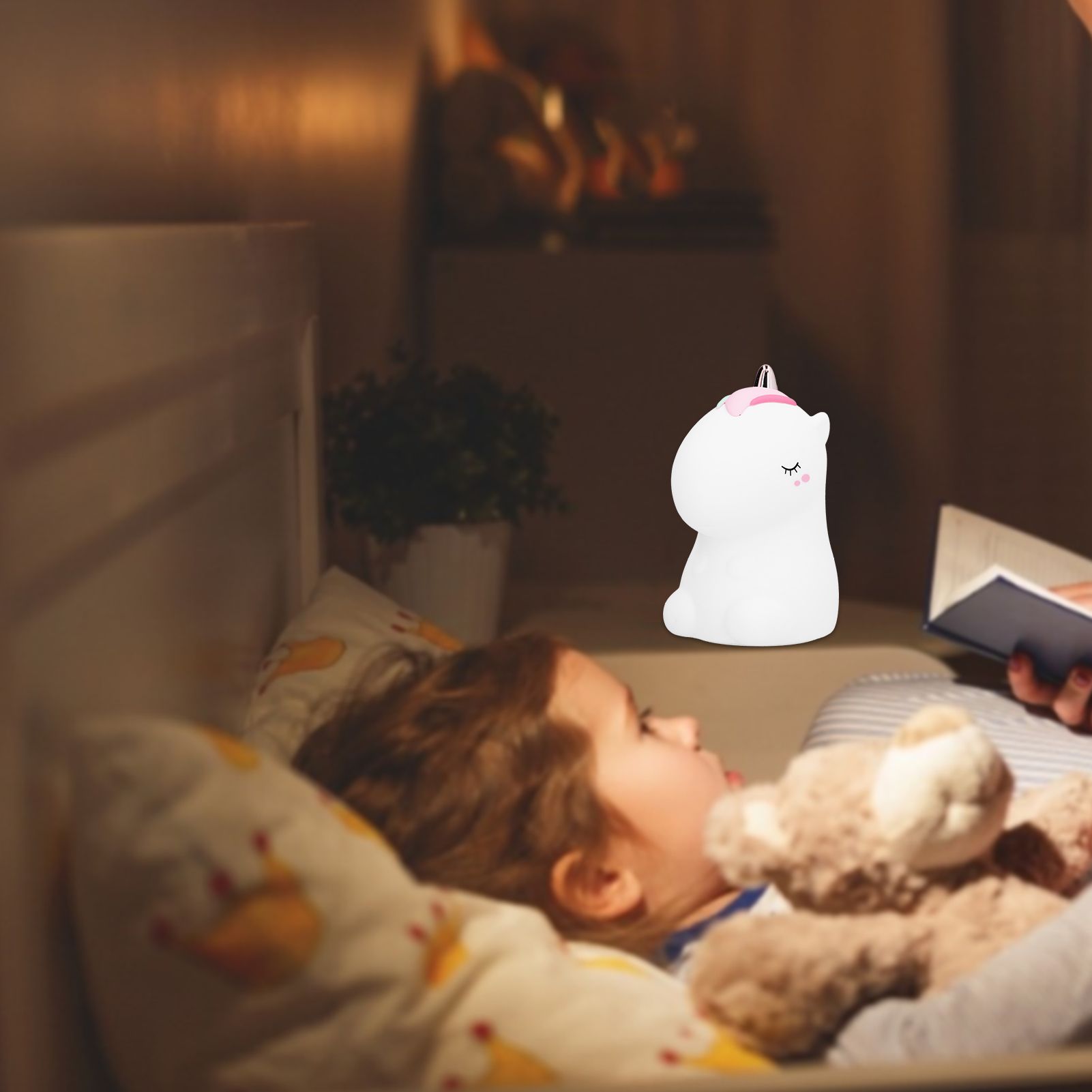 LED Animal Night Light USB Charging Silicone Cute Color Changing Lamp for view 12