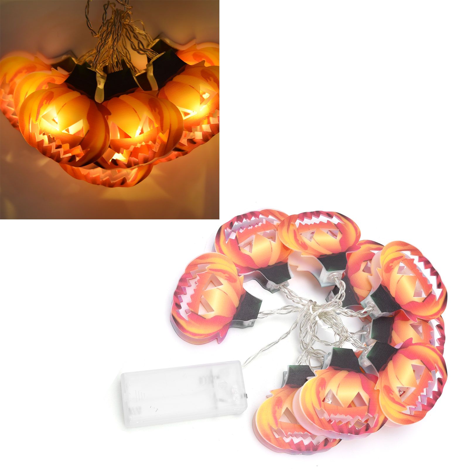 10LED Hollow Pumpkin String Lights Indoor Outdoor Halloween Festival Party view 11