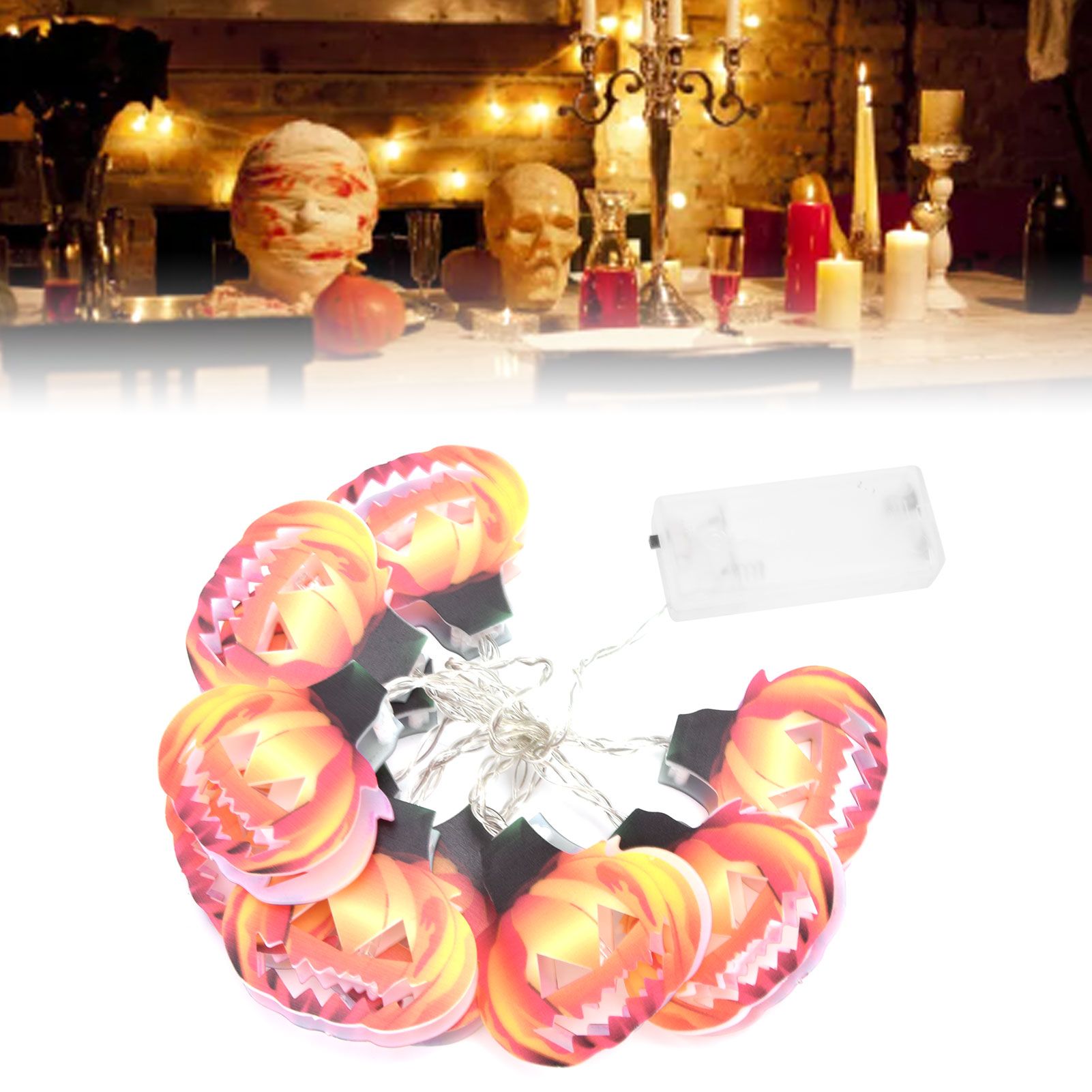 10LED Hollow Pumpkin String Lights Indoor Outdoor Halloween Festival Party view 12