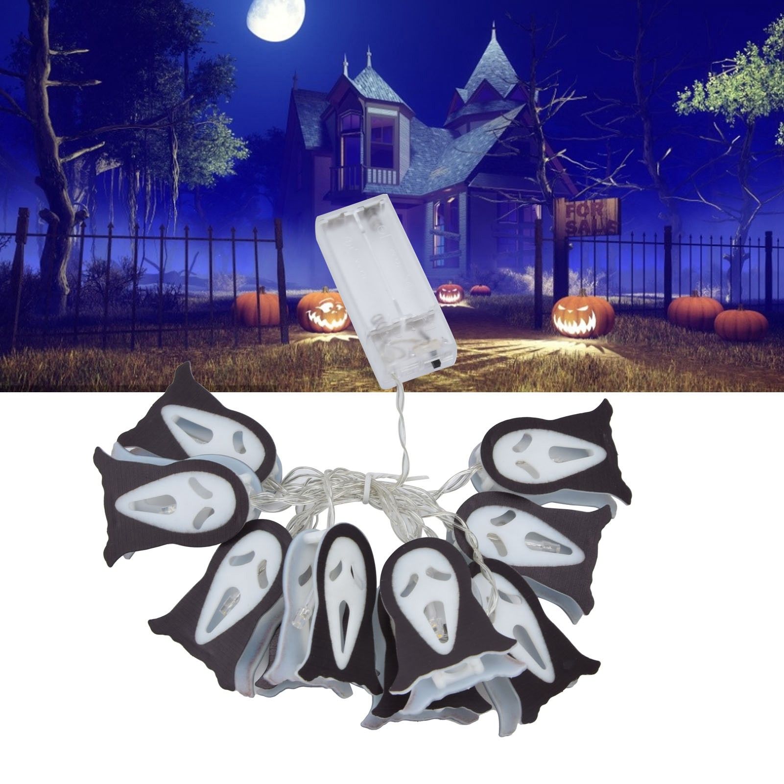 Halloween Ghosts String Lights 10LED String Light for Outdoor Indoor Holiday view 11
