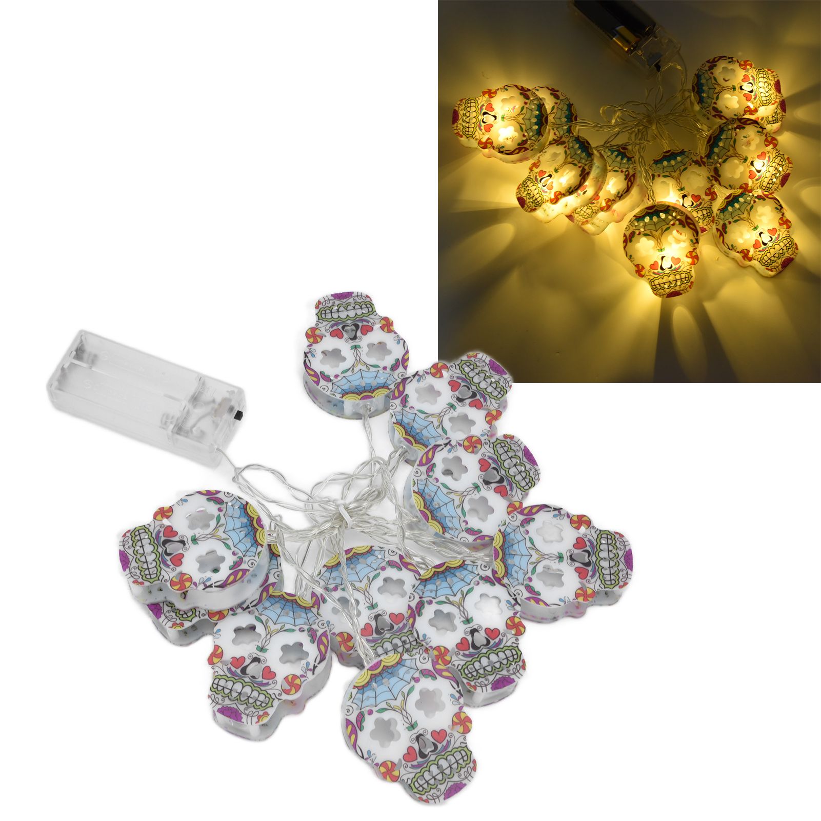 10LED Skull String Lights Halloween String Lights for Festival Party Holiday view 11