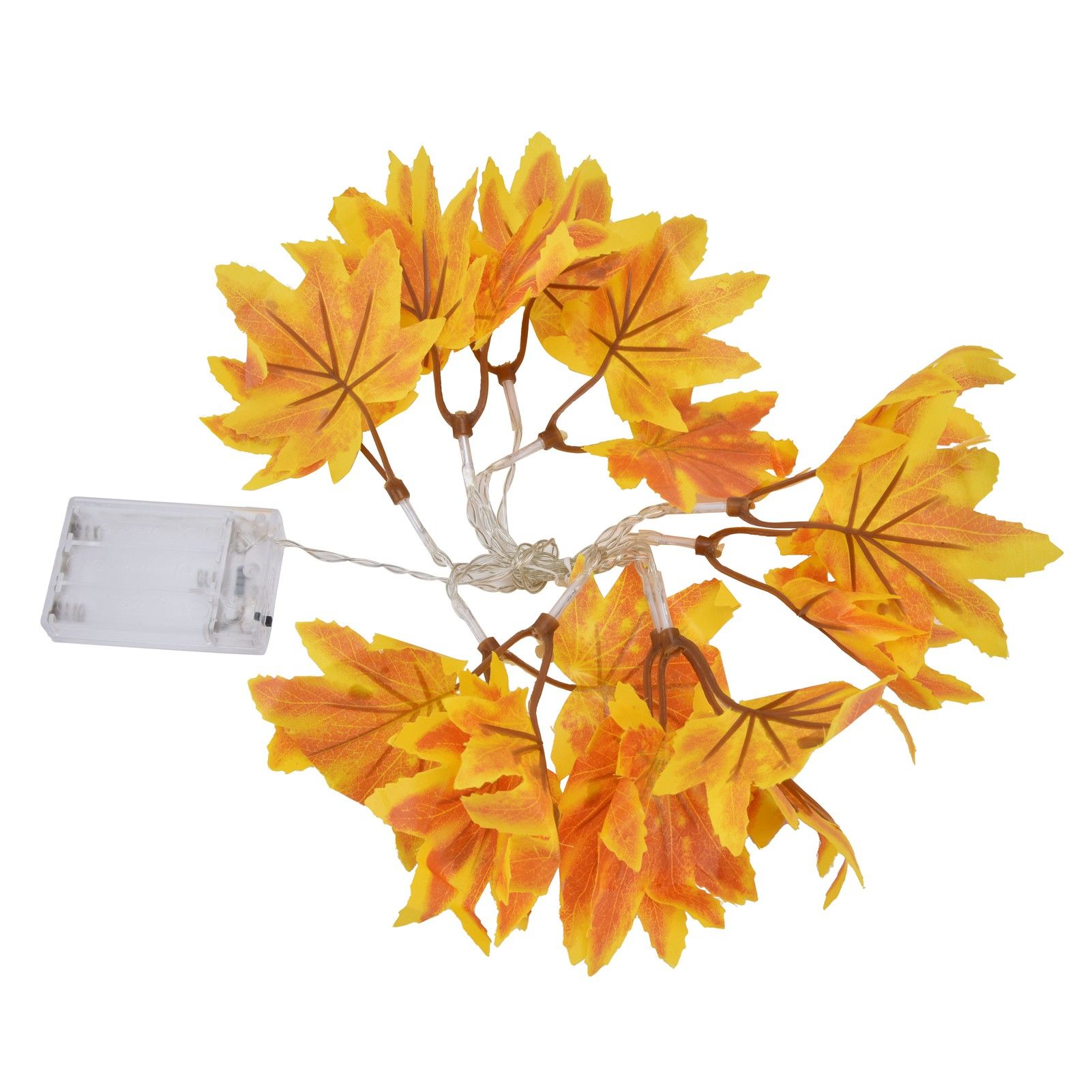 LED Yellow Leaf Light Battery Powered Durable Autumn Maple String Light for view 3