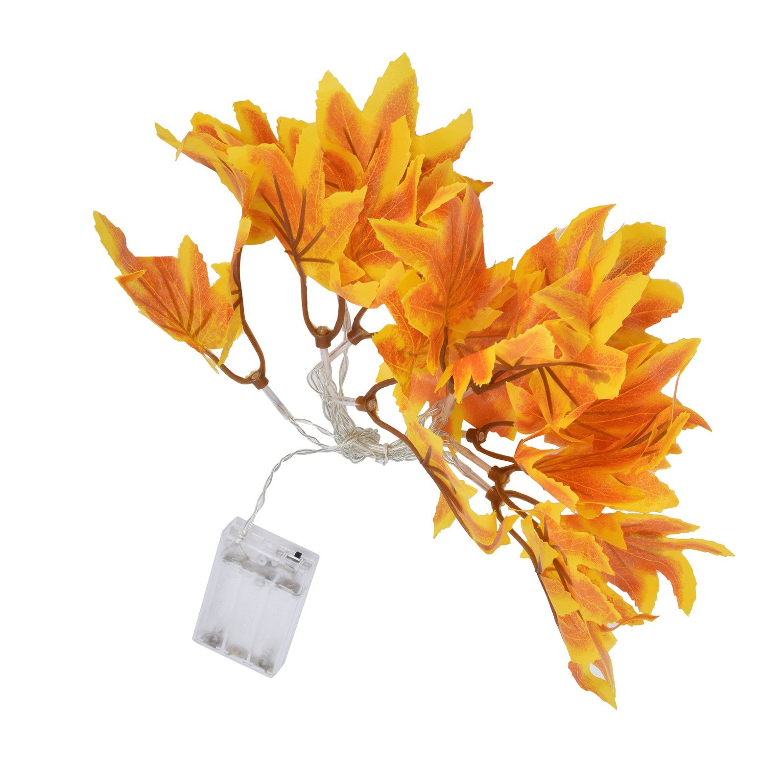 LED Yellow Leaf Light Battery Powered Durable Autumn Maple String Light for view 7