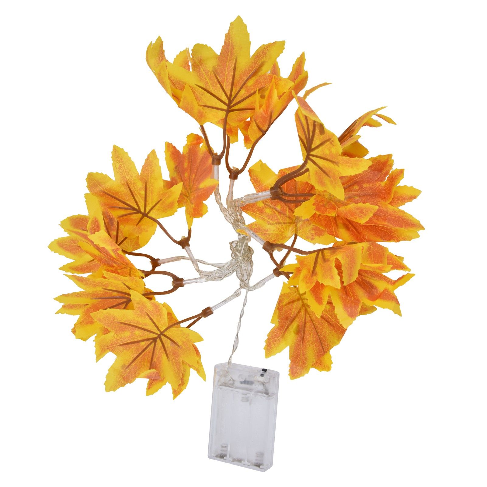 LED Yellow Leaf Light Battery Powered Durable Autumn Maple String Light for view 8