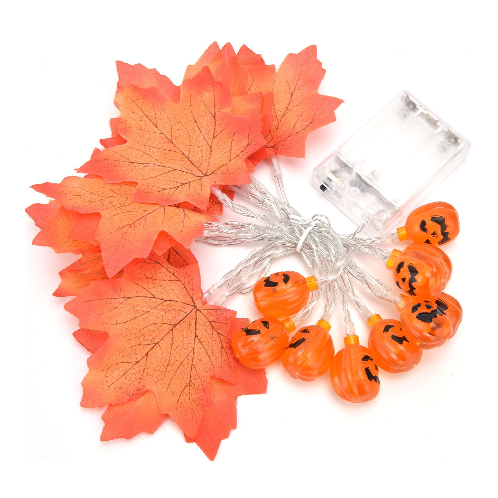 LED String Light Autumn Pumpkin Red Maple Leaves String Light with 20LEDs for view 3