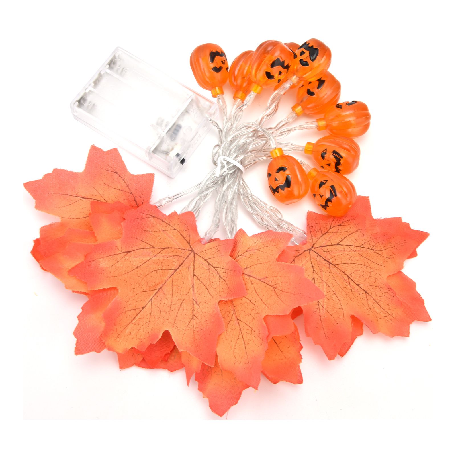 LED String Light Autumn Pumpkin Red Maple Leaves String Light with 20LEDs for view 4