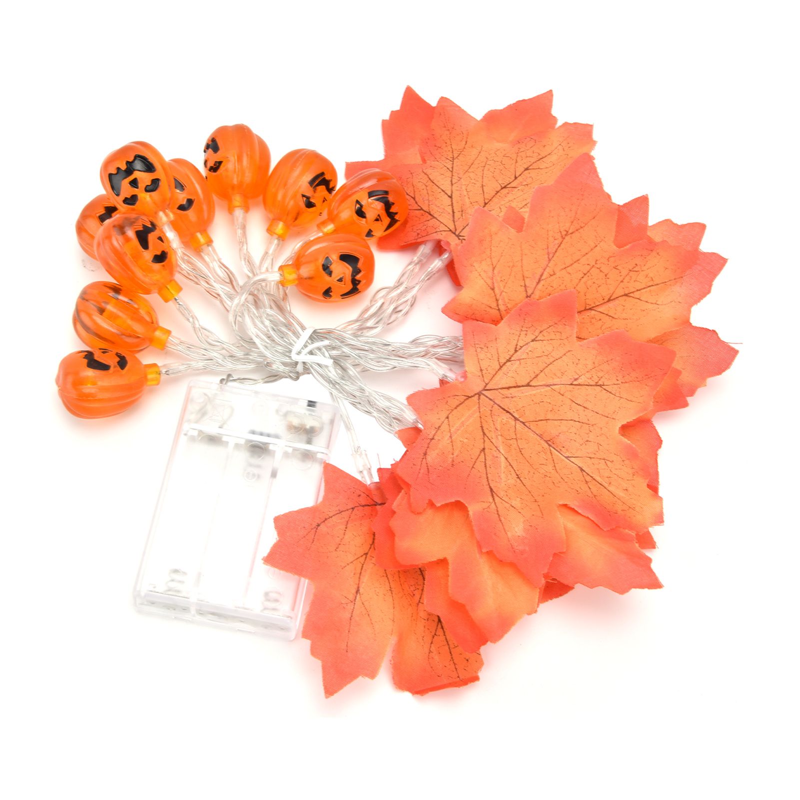 LED String Light Autumn Pumpkin Red Maple Leaves String Light with 20LEDs for view 6