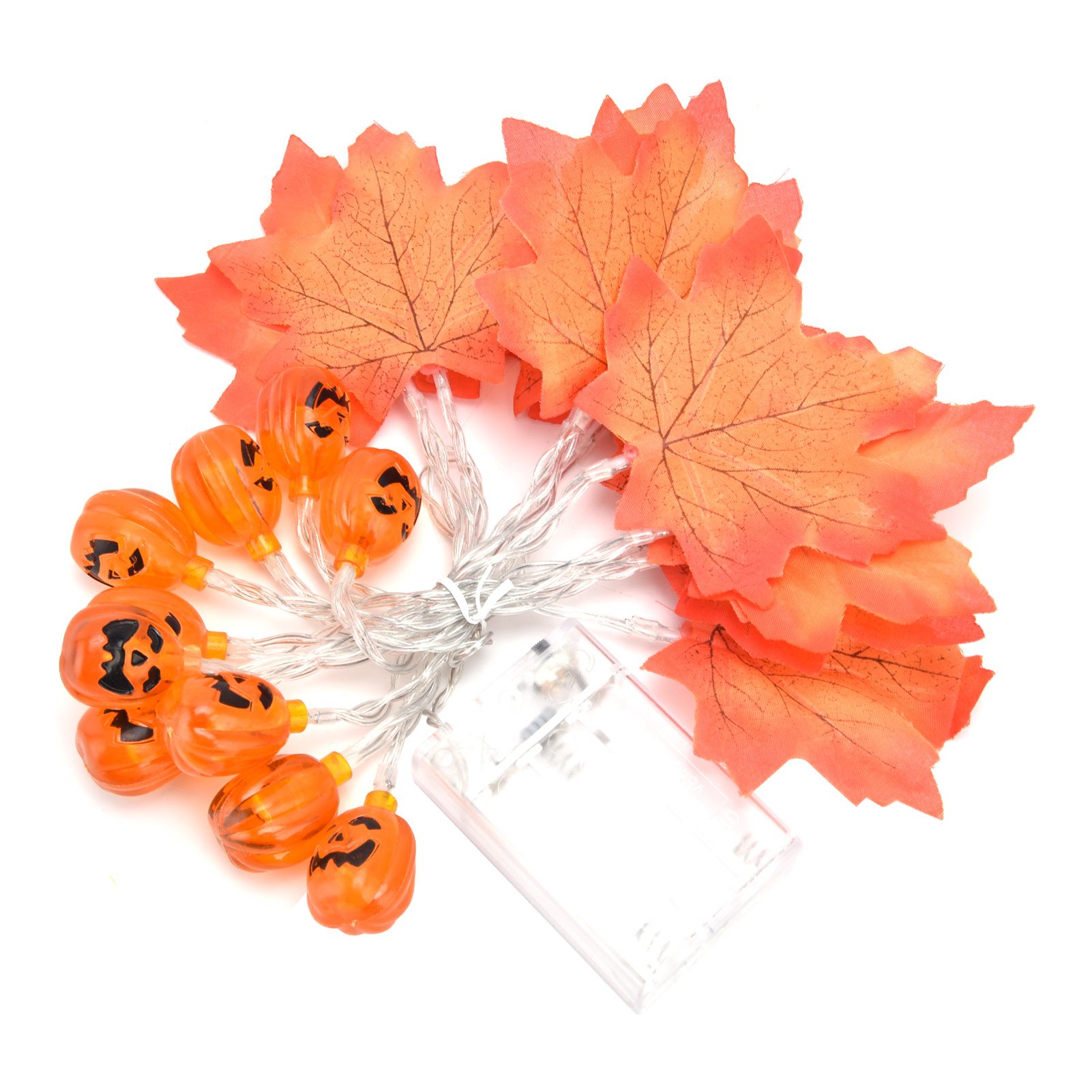 LED String Light Autumn Pumpkin Red Maple Leaves String Light with 20LEDs for view 7