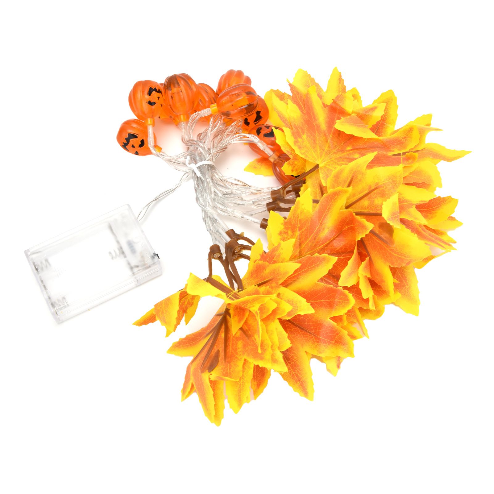 LED String Light Yellow Maple Leaves Pumpkin Grimace Design Ambient Light with view 3