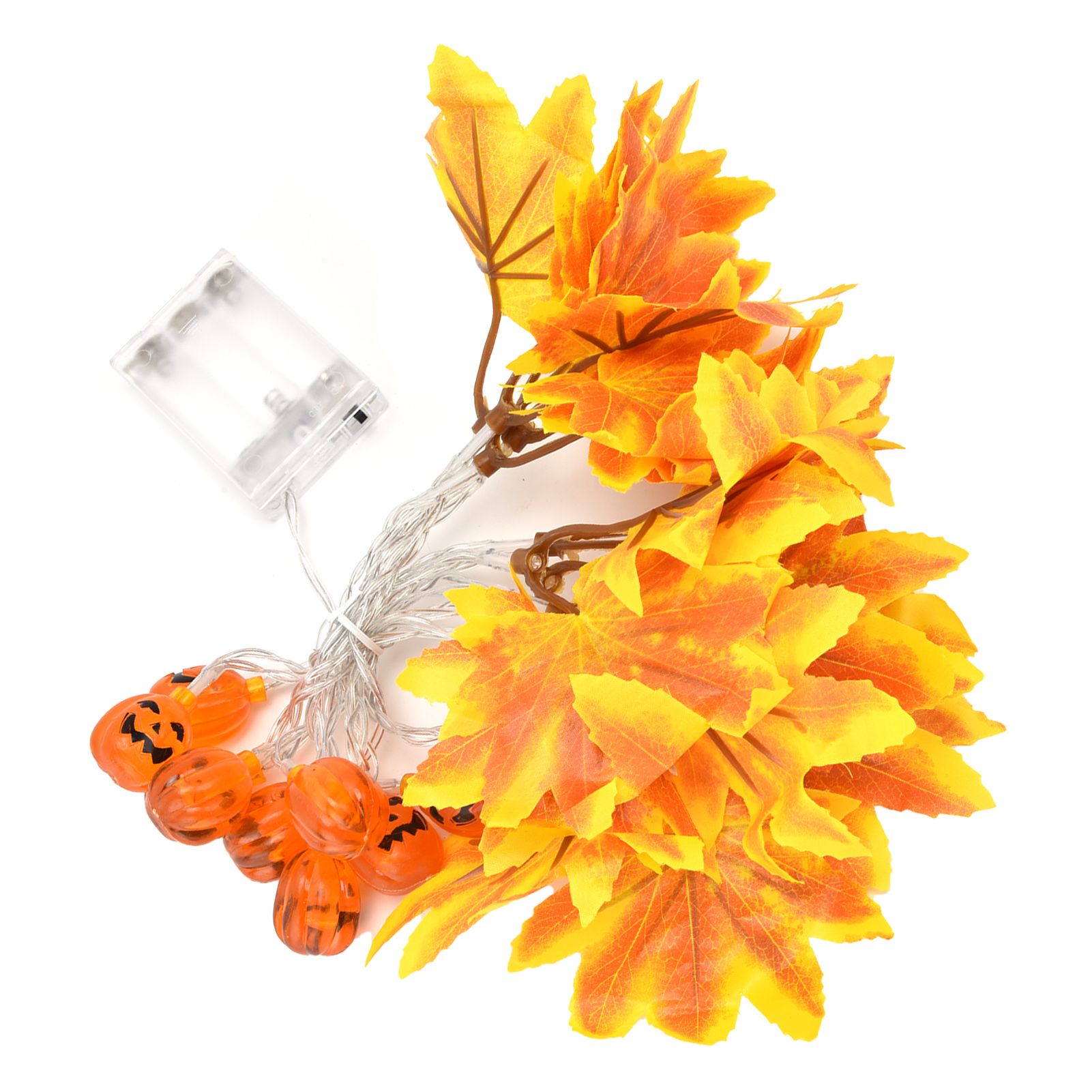 LED String Light Yellow Maple Leaves Pumpkin Grimace Design Ambient Light with view 4
