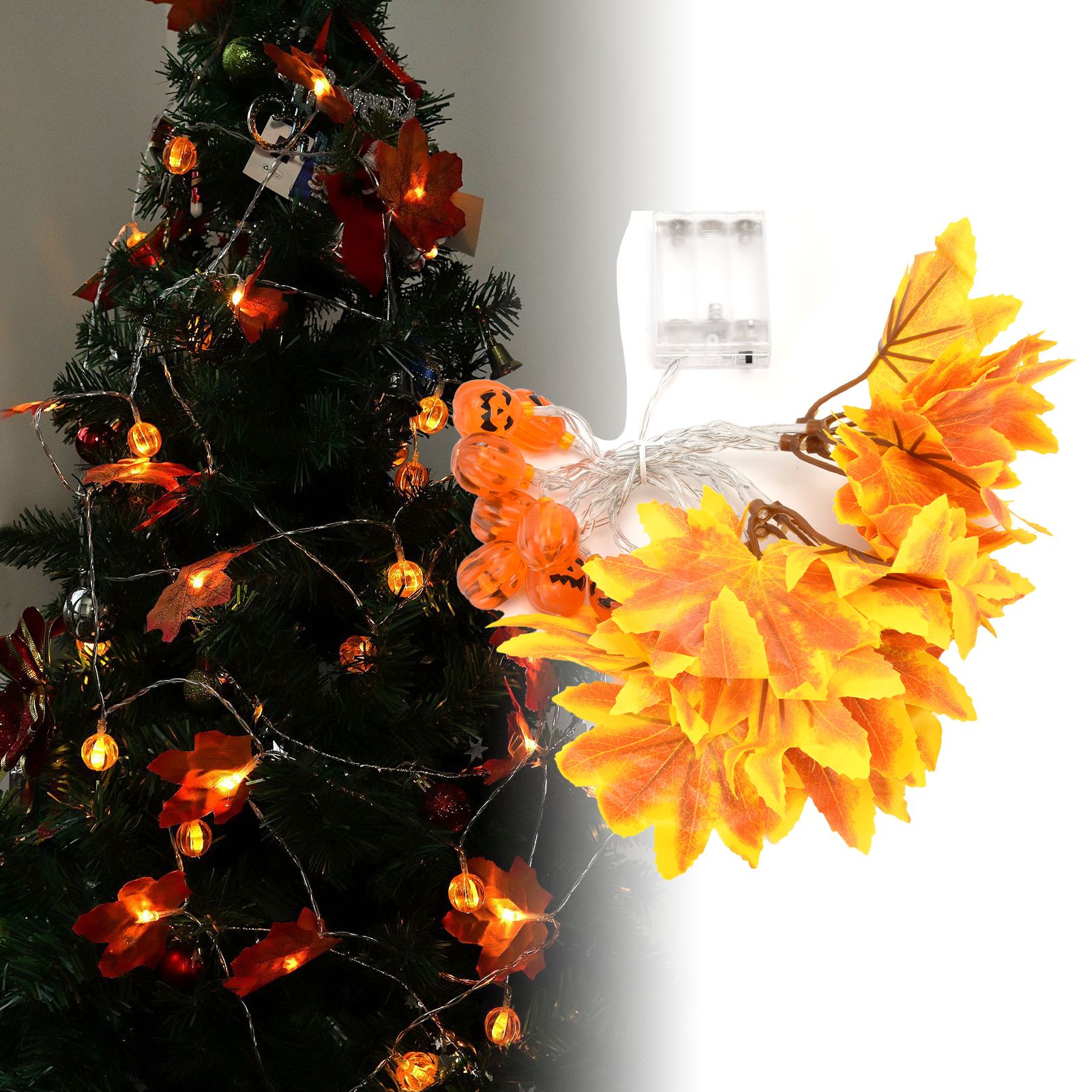 LED String Light Yellow Maple Leaves Pumpkin Grimace Design Ambient Light with view 11