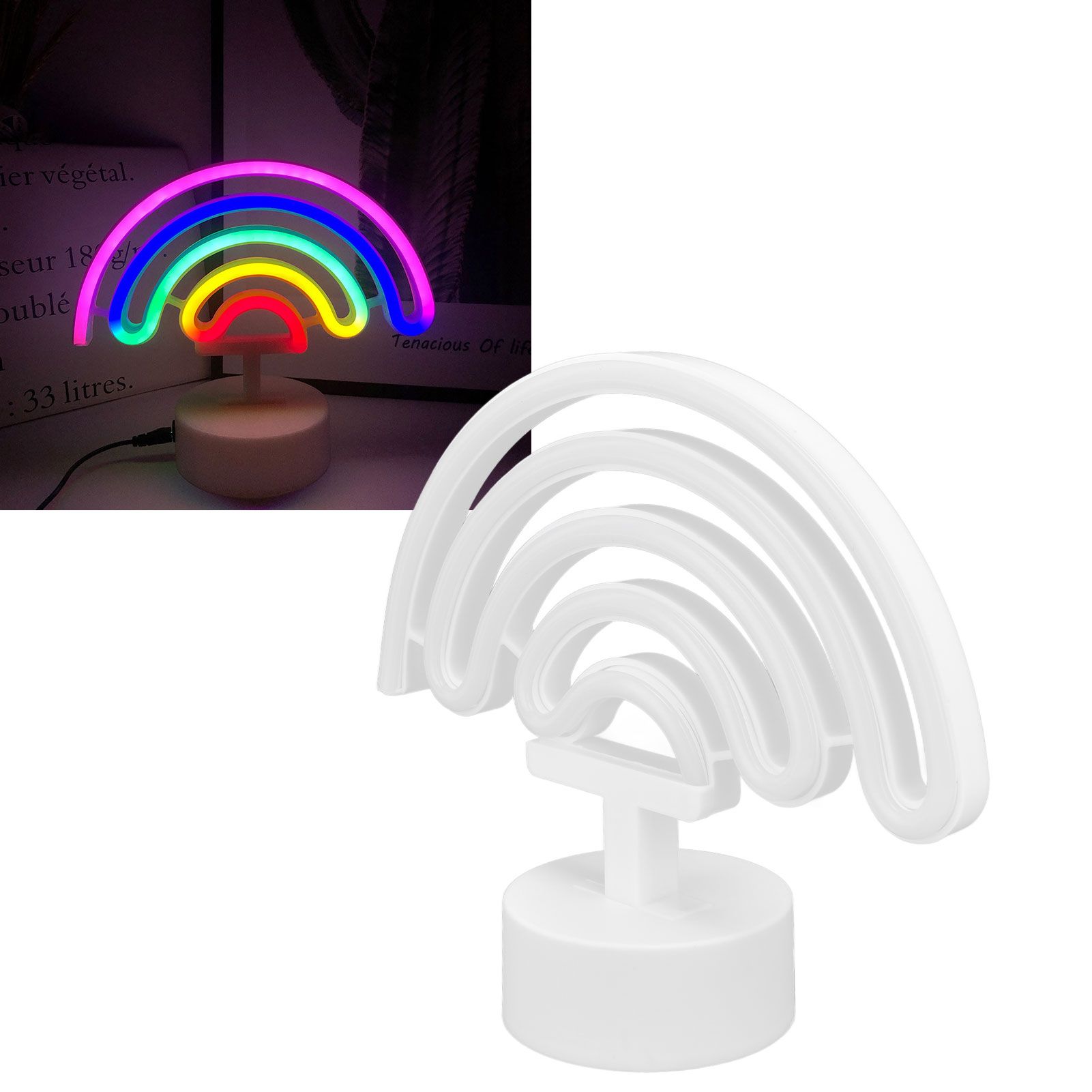 LED Neon Light with Base RGB Colorful Neon Sign Table Lamp Home Bedroom Bar view 11