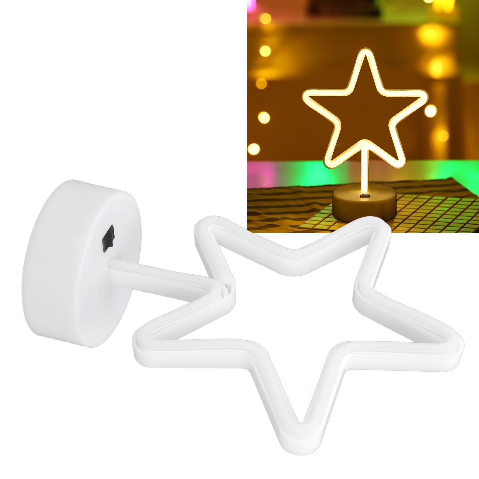 LED Desk Lamp USB Five Pointed Star Warm Light Neon Sign Bedroom Bar Holiday view 12