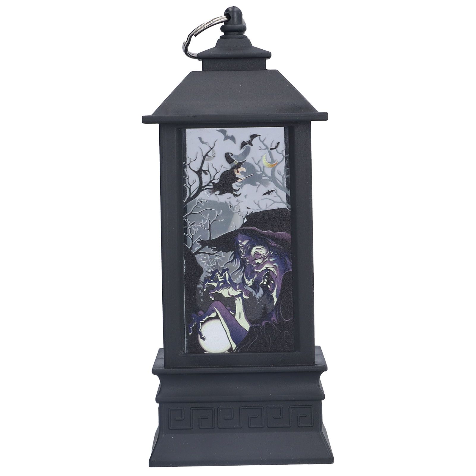 Halloween Lantern LED Witch Pattern Night Light Simulated Candle Flame Light view 2