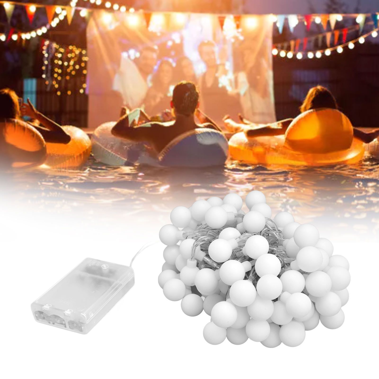 10m LED Artificial Pearl String Lamp 100LED Decorative Spherical String Light view 9