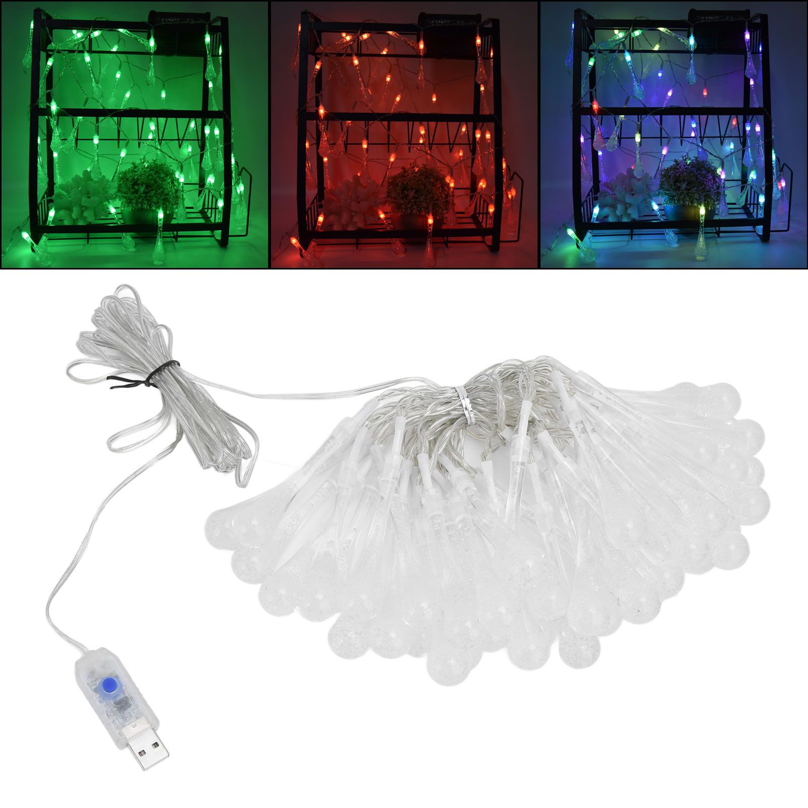50LED String Lights Waterproof 16 Color RGB String Lamp with 8 Modes for Patio view 11