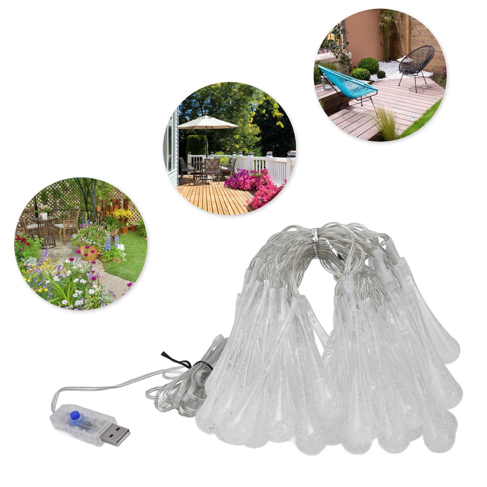 50LED String Lights Waterproof 16 Color RGB String Lamp with 8 Modes for Patio view 12