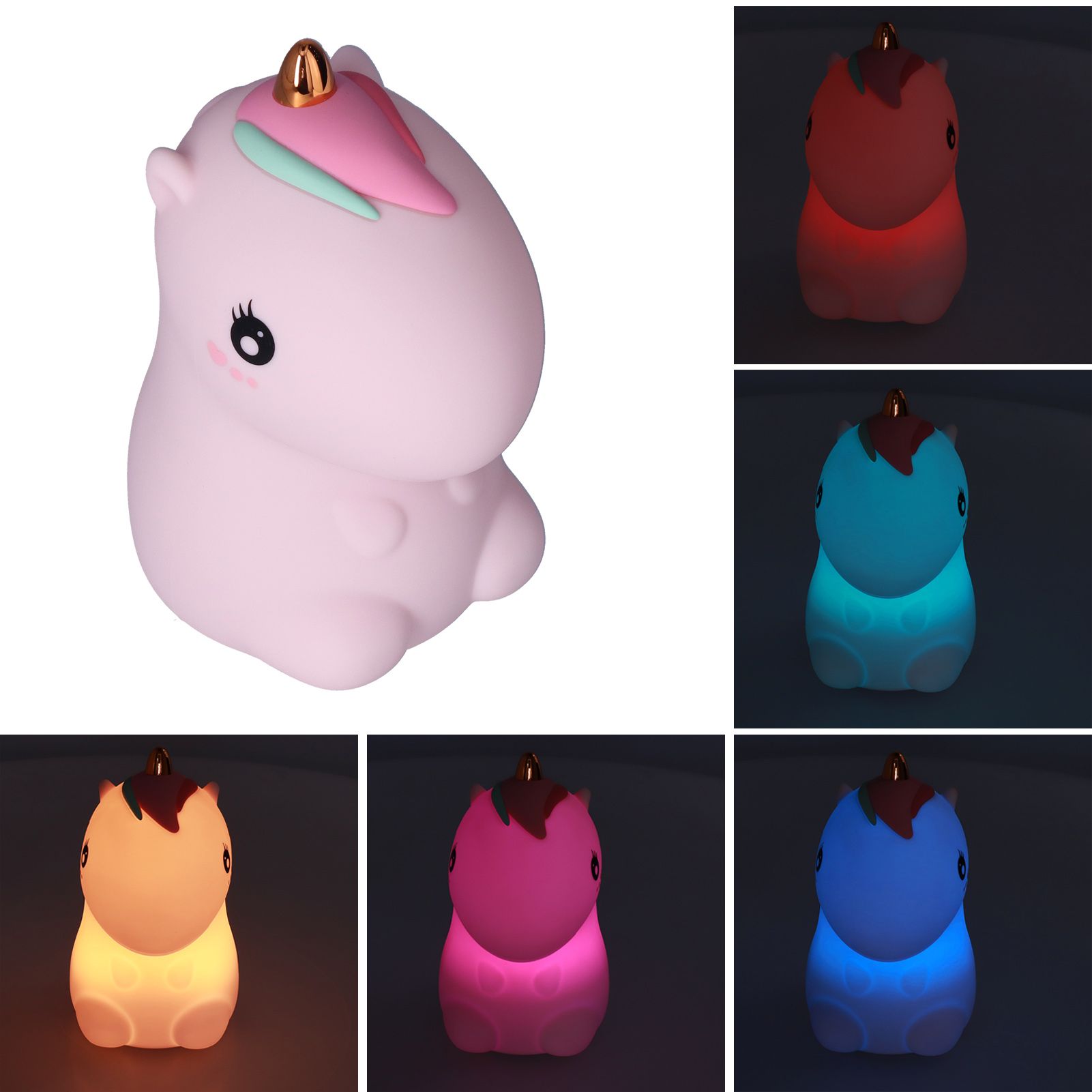Cute Night Light Cute USB Rechargeable Silicon Lamps with 7 Color Change for Kids view 9