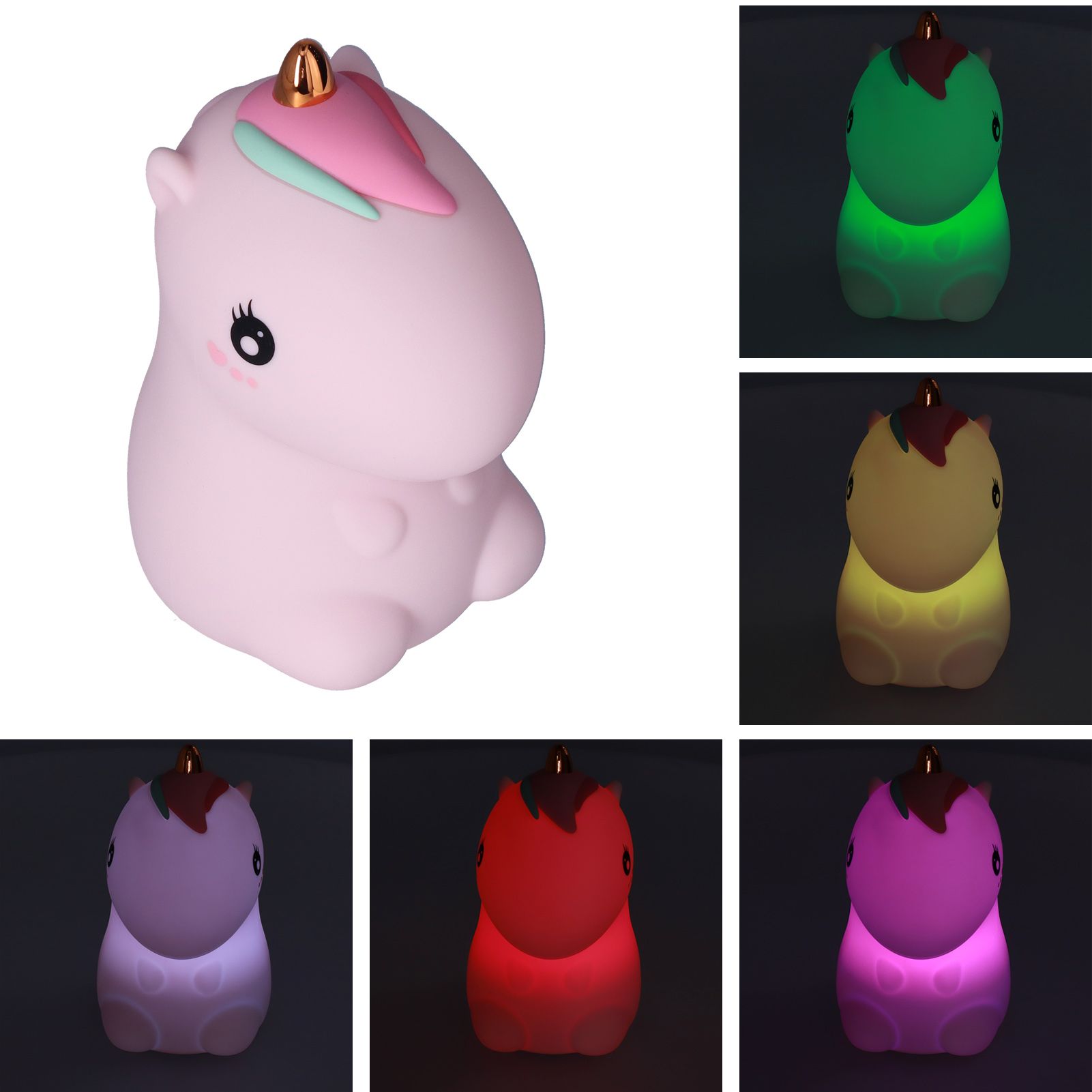 Cute Night Light Cute USB Rechargeable Silicon Lamps with 7 Color Change for Kids view 10