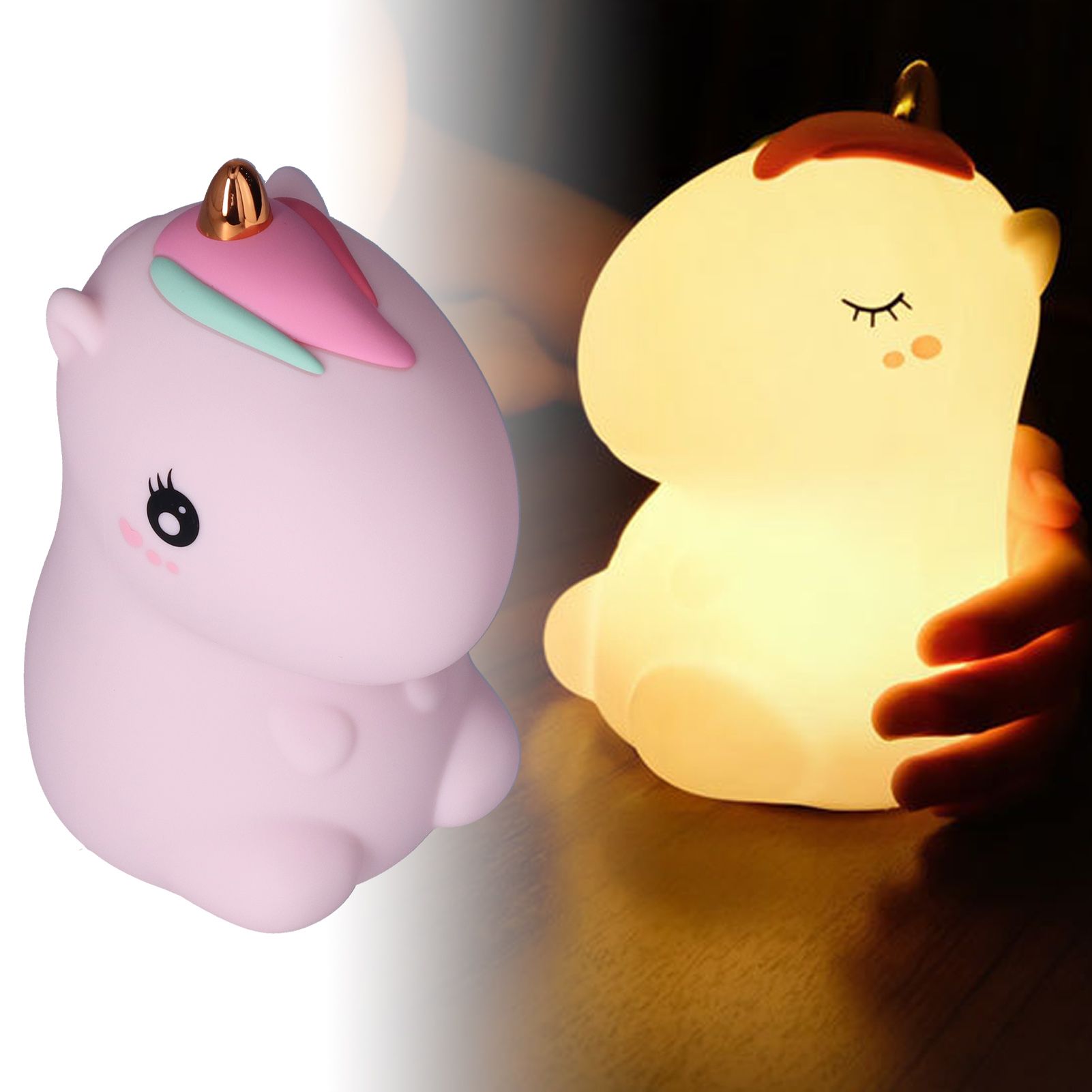 Cute Night Light Cute USB Rechargeable Silicon Lamps with 7 Color Change for Kids view 11