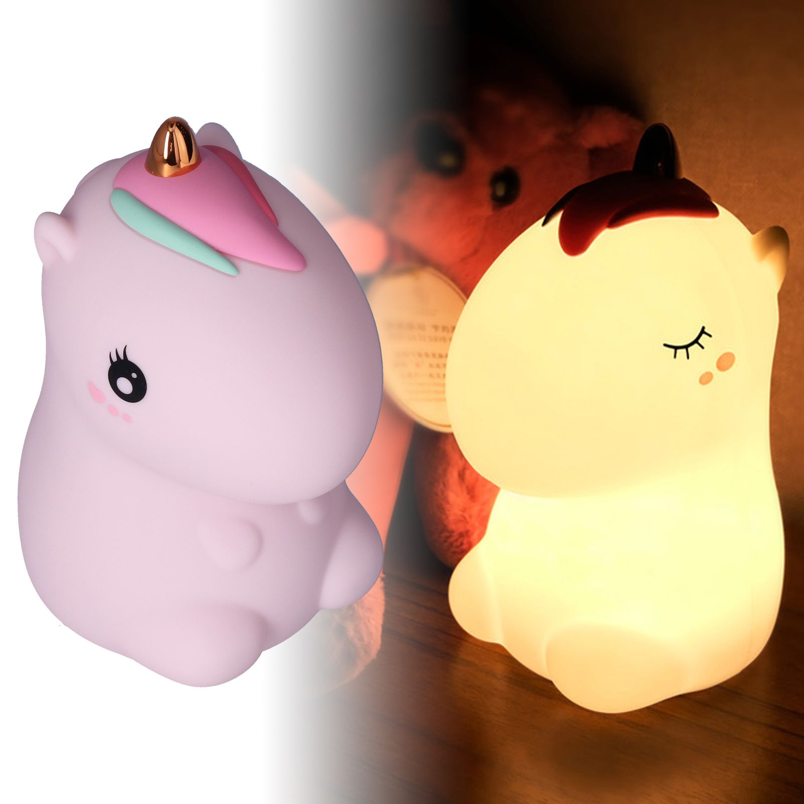 Cute Night Light Cute USB Rechargeable Silicon Lamps with 7 Color Change for Kids view 12
