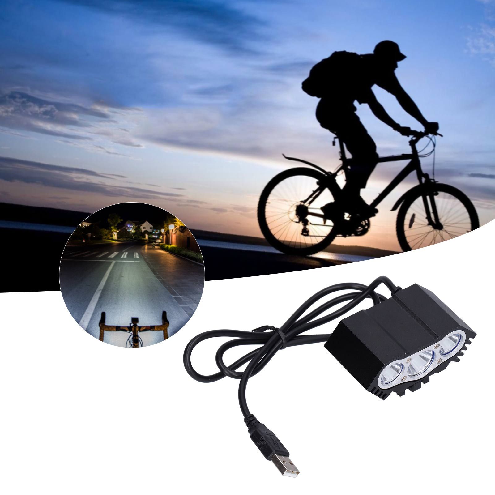 Bicycle Light 3LED High Brightness Mountain Bike Front Light USB Powered Bike view 11