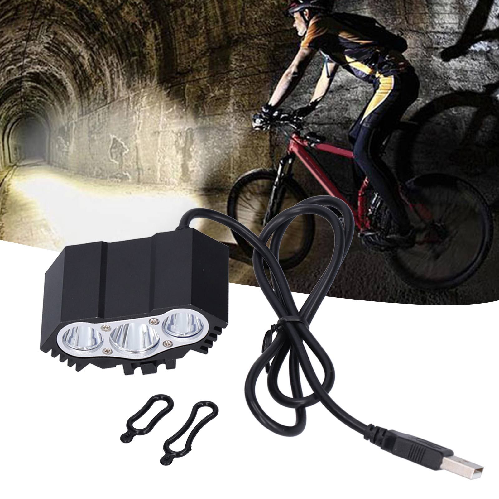 Bicycle Light 3LED High Brightness Mountain Bike Front Light USB Powered Bike view 12