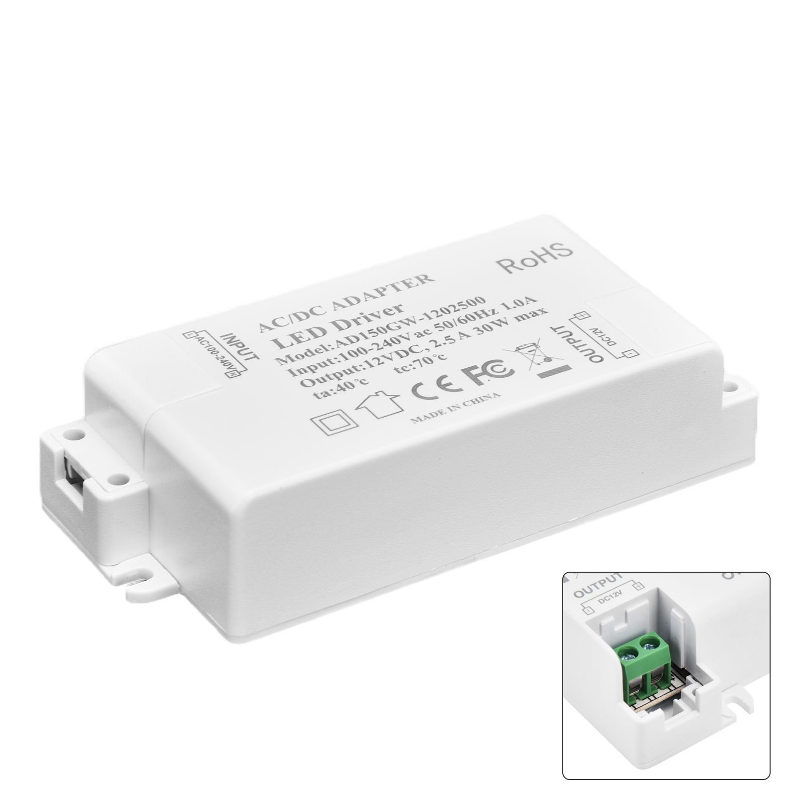 30W DC 12V 2.5A LED Driver Constant Voltage No Flicker LED Light Transformer view 9