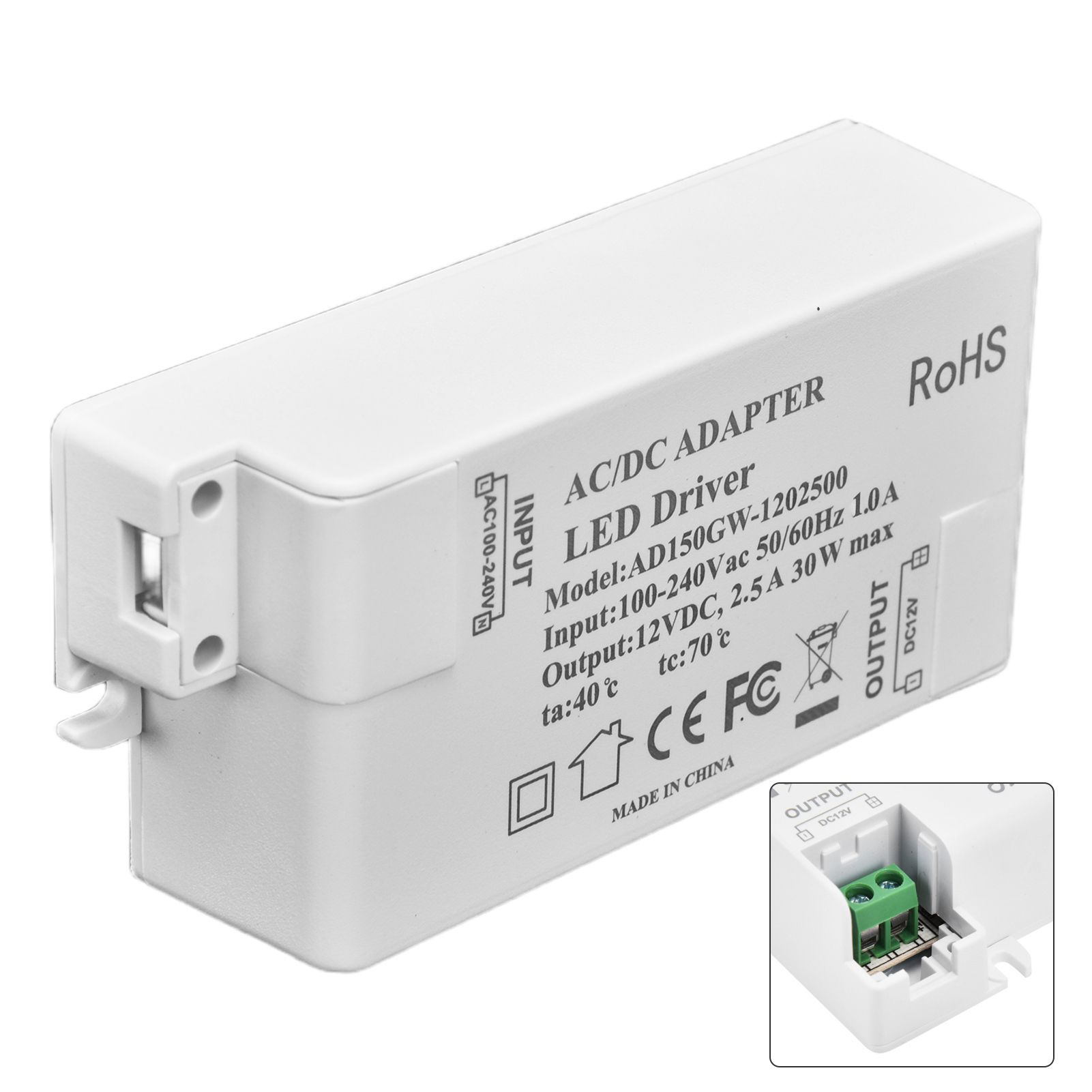 30W DC 12V 2.5A LED Driver Constant Voltage No Flicker LED Light Transformer view 10