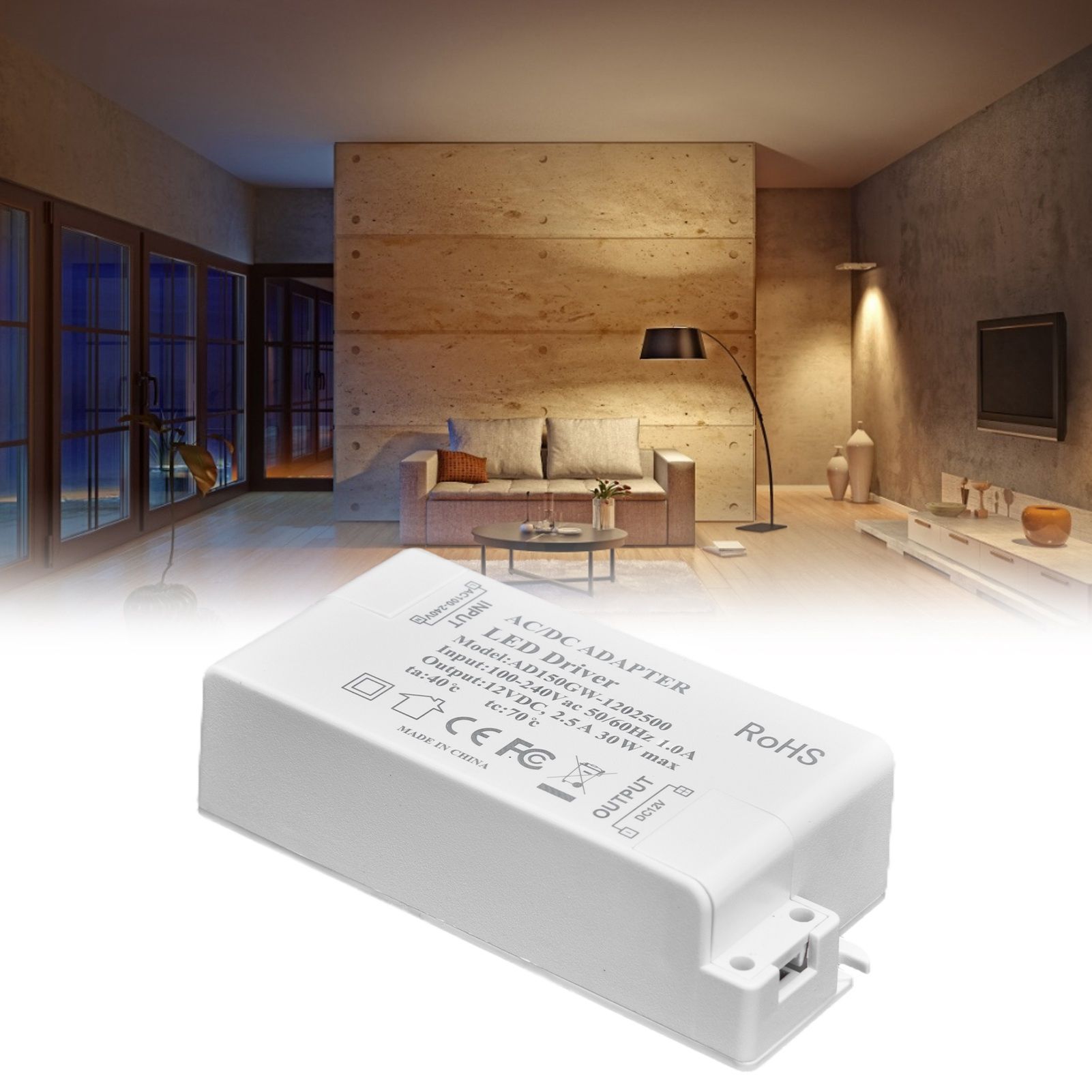 30W DC 12V 2.5A LED Driver Constant Voltage No Flicker LED Light Transformer view 11