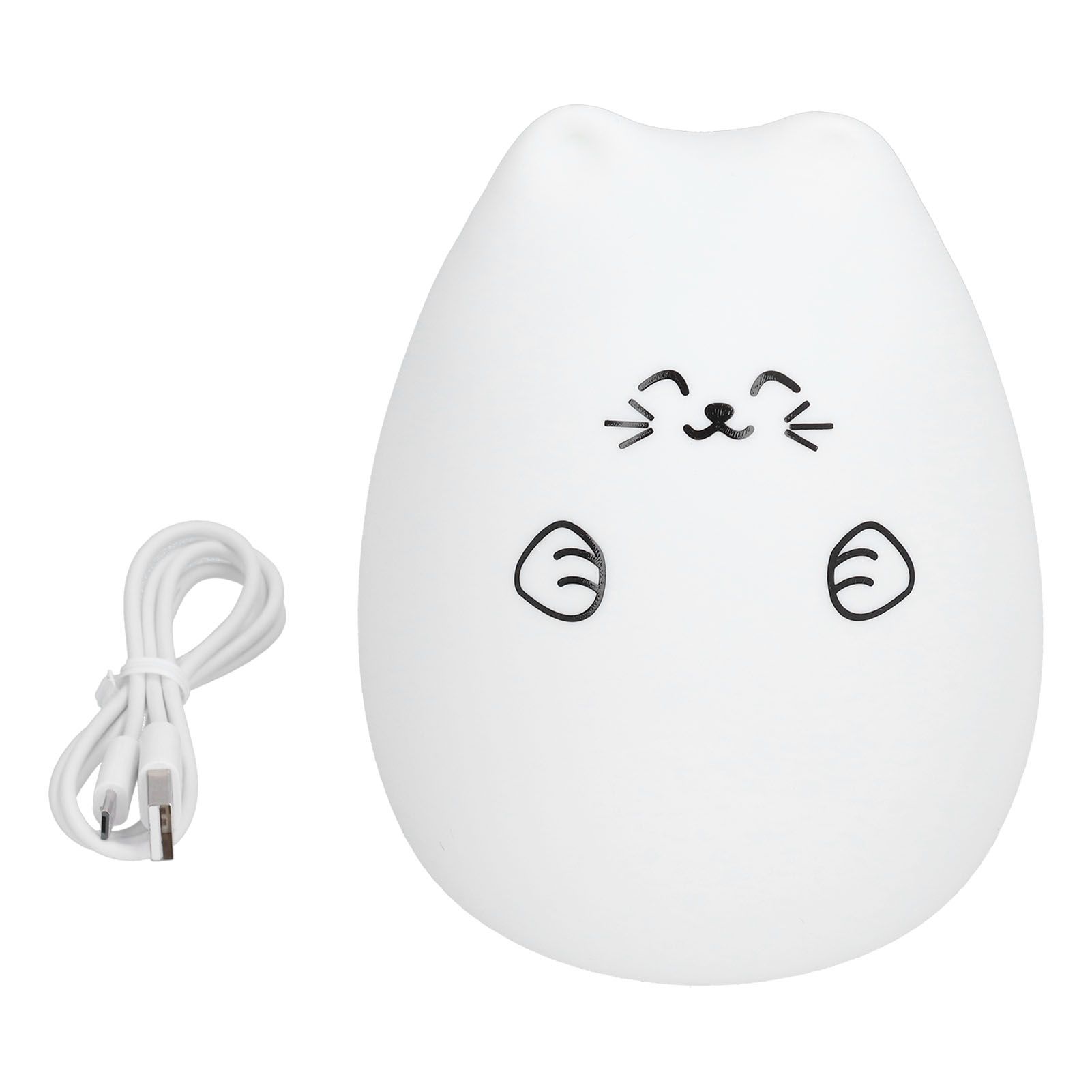 LED Cat Shape Lamp Colorful Silicone Tap Night Light USB Charging Ambient view 7
