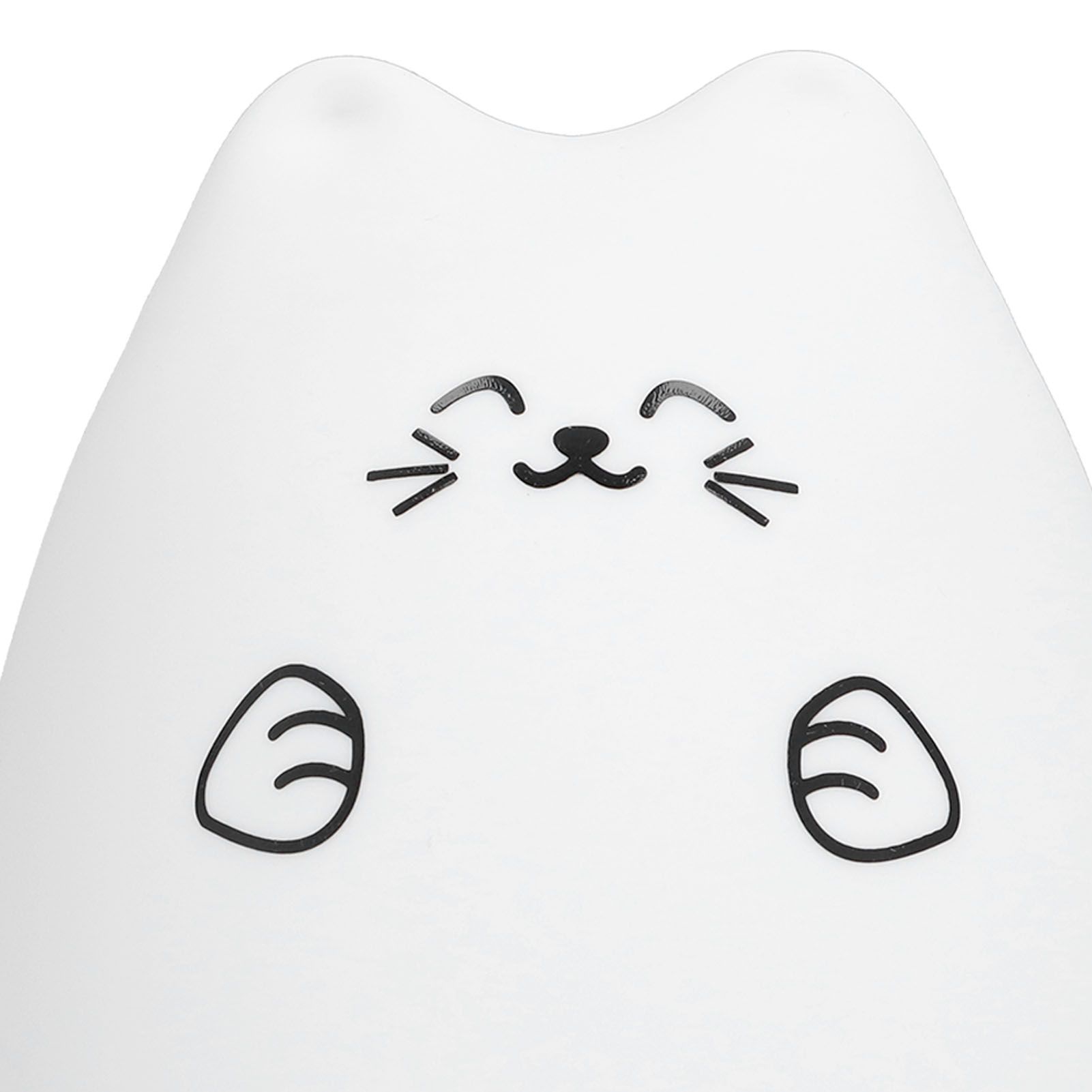 LED Cat Shape Lamp Colorful Silicone Tap Night Light USB Charging Ambient view 13