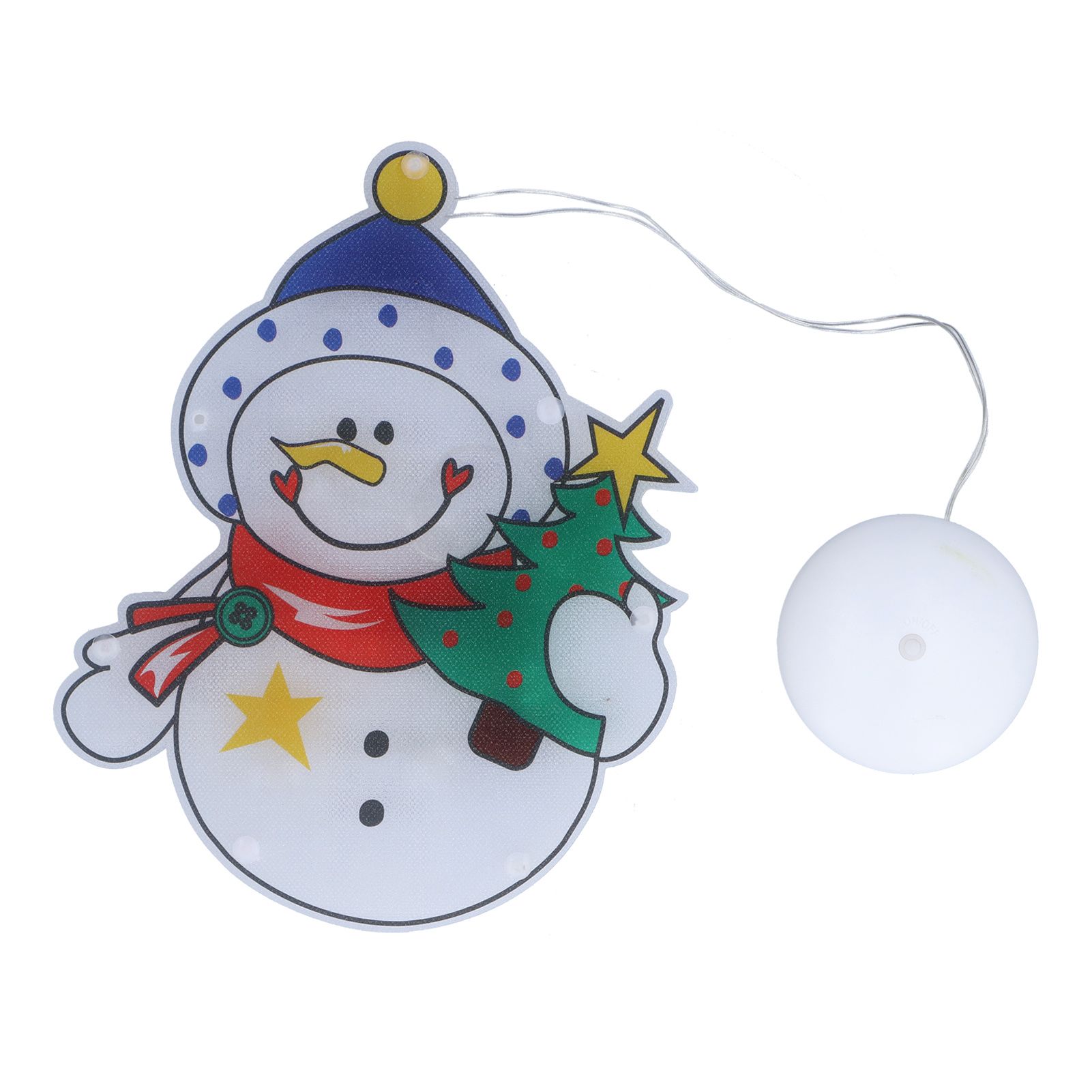 Christmas Snowman LED Window Light Battery Powered Hanging Light with Suction — image 1