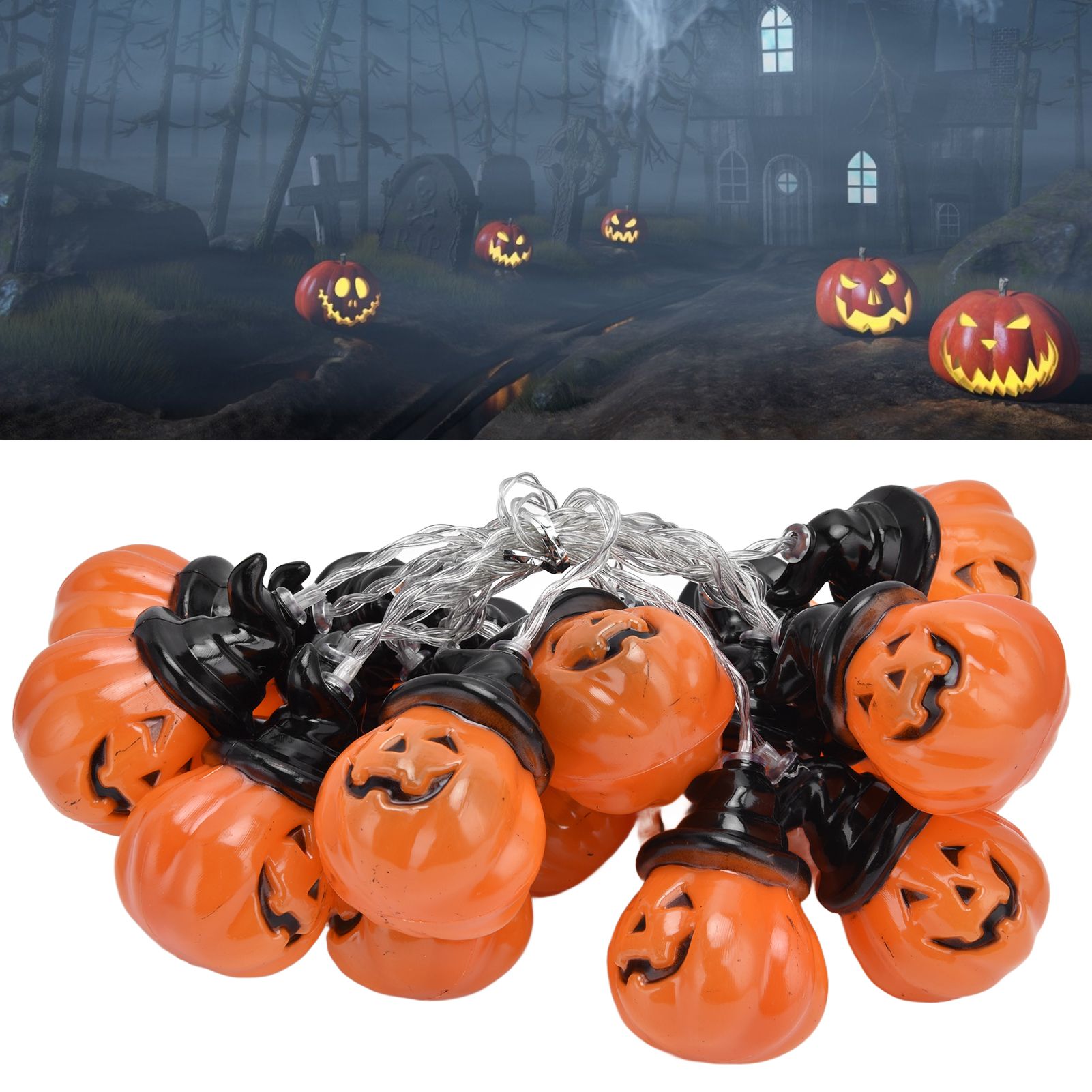 20LED Pumpkin String Light 3 Meters Dual Mode Decorative Light for Festival view 12