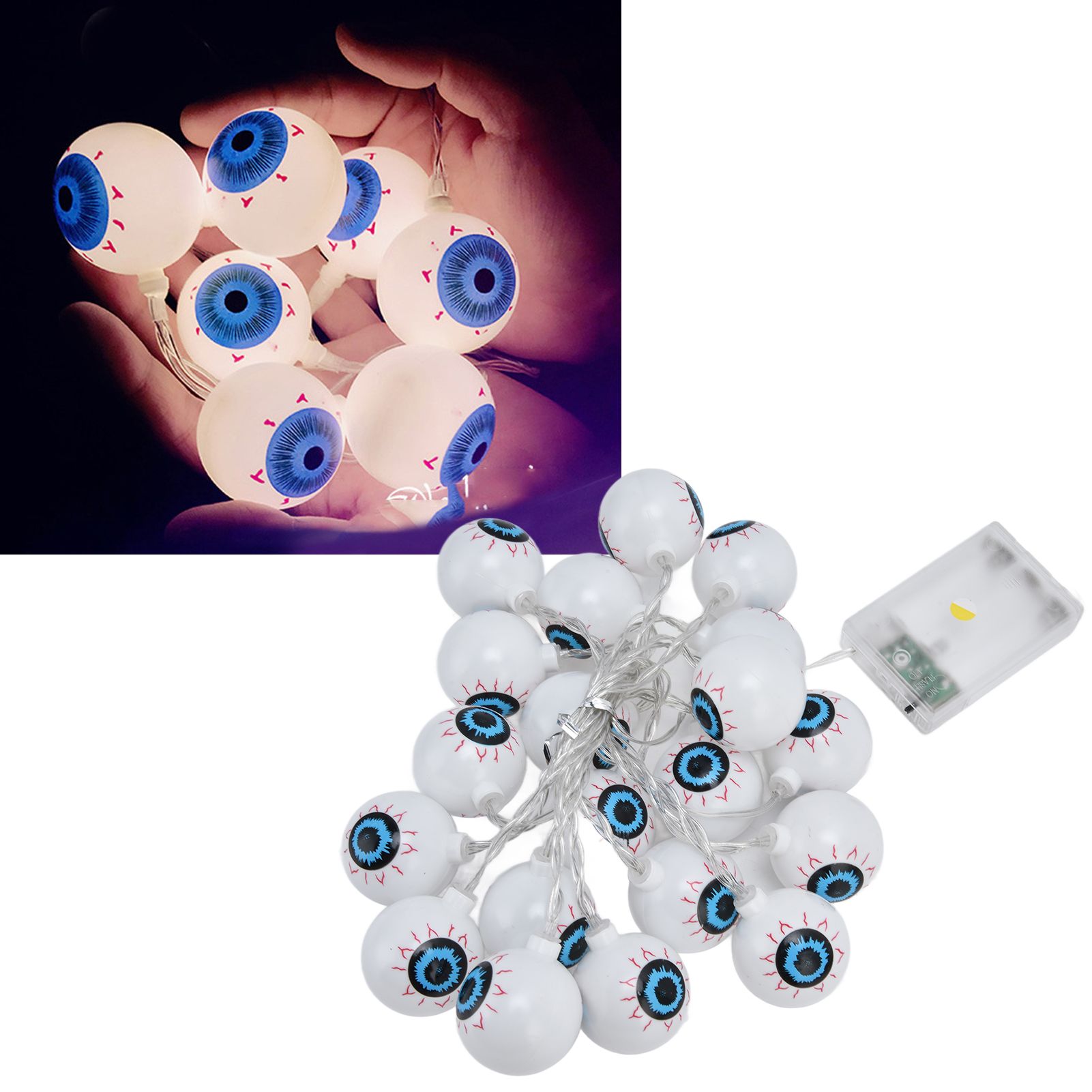 20LED String Light 9.8ft Halloween Ghost Eyeball String Light Bedroom view 11