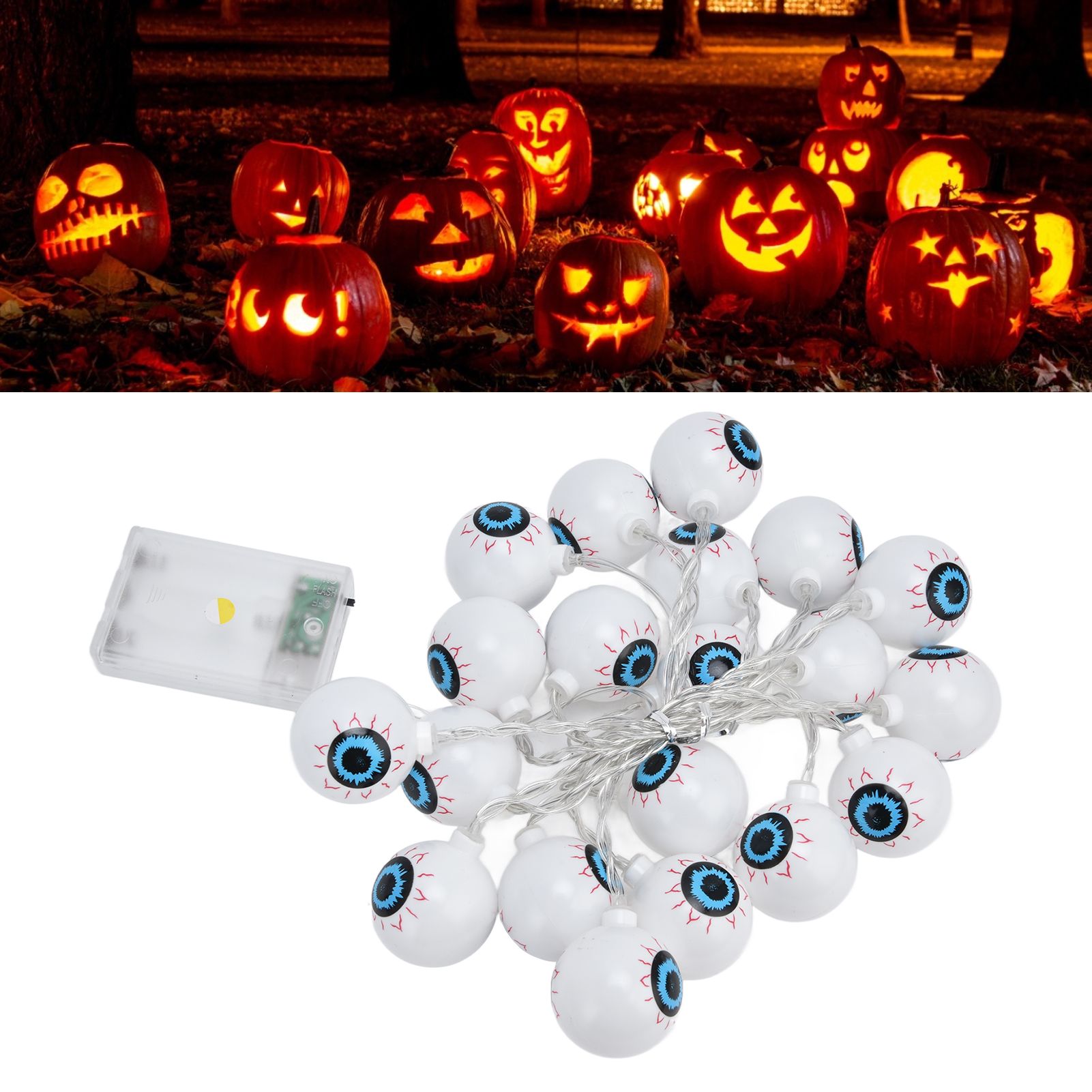 20LED String Light 9.8ft Halloween Ghost Eyeball String Light Bedroom view 12