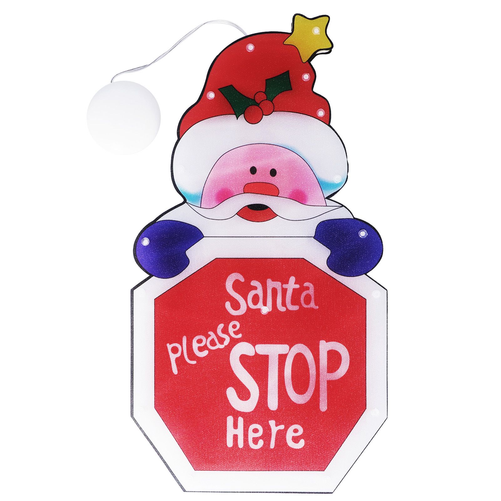 LED Christmas Decoration Light Santa Claus Lighted Window Decoration Battery view 3