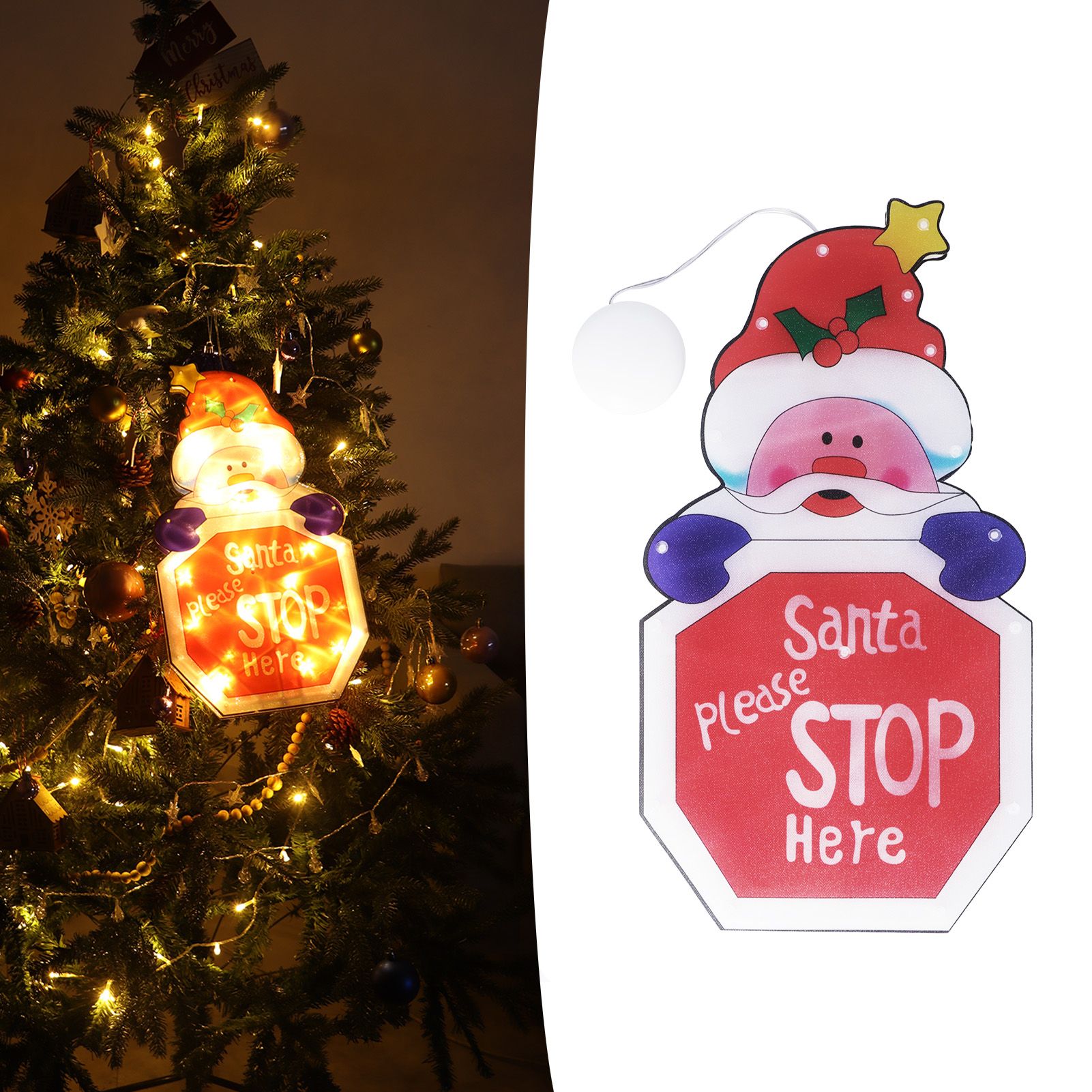 LED Christmas Decoration Light Santa Claus Lighted Window Decoration Battery view 11