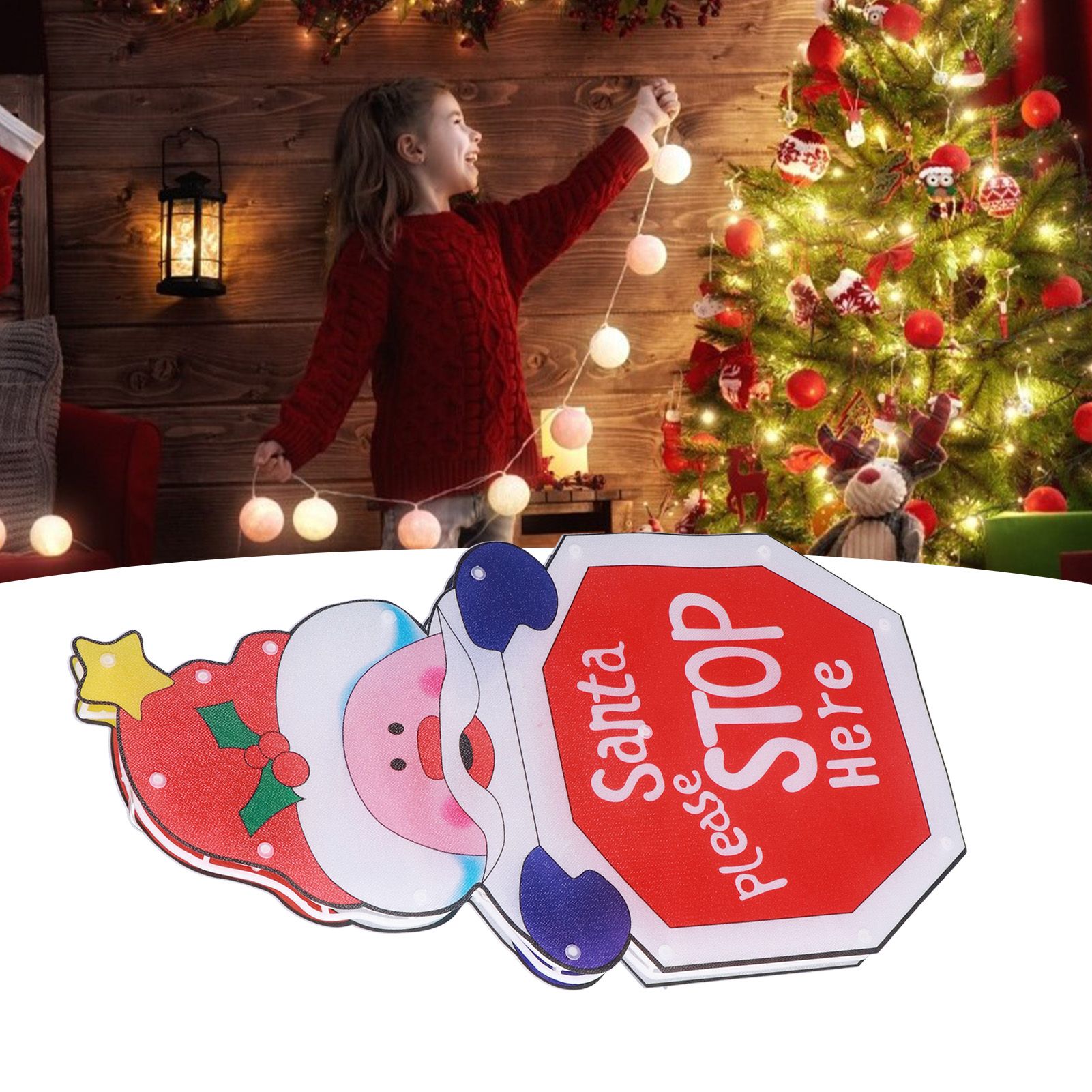 LED Christmas Decoration Light Santa Claus Lighted Window Decoration Battery view 12