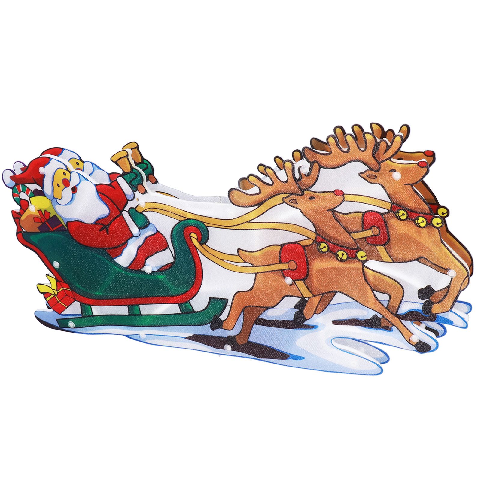 LED Christmas Light Sled Santa Claus Pattern Window Hanging Lamp Battery view 8