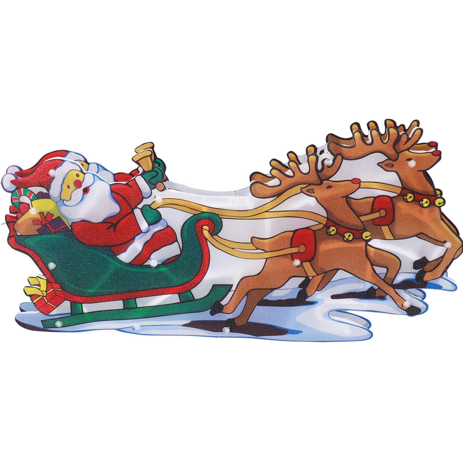 LED Christmas Light Sled Santa Claus Pattern Window Hanging Lamp Battery view 10