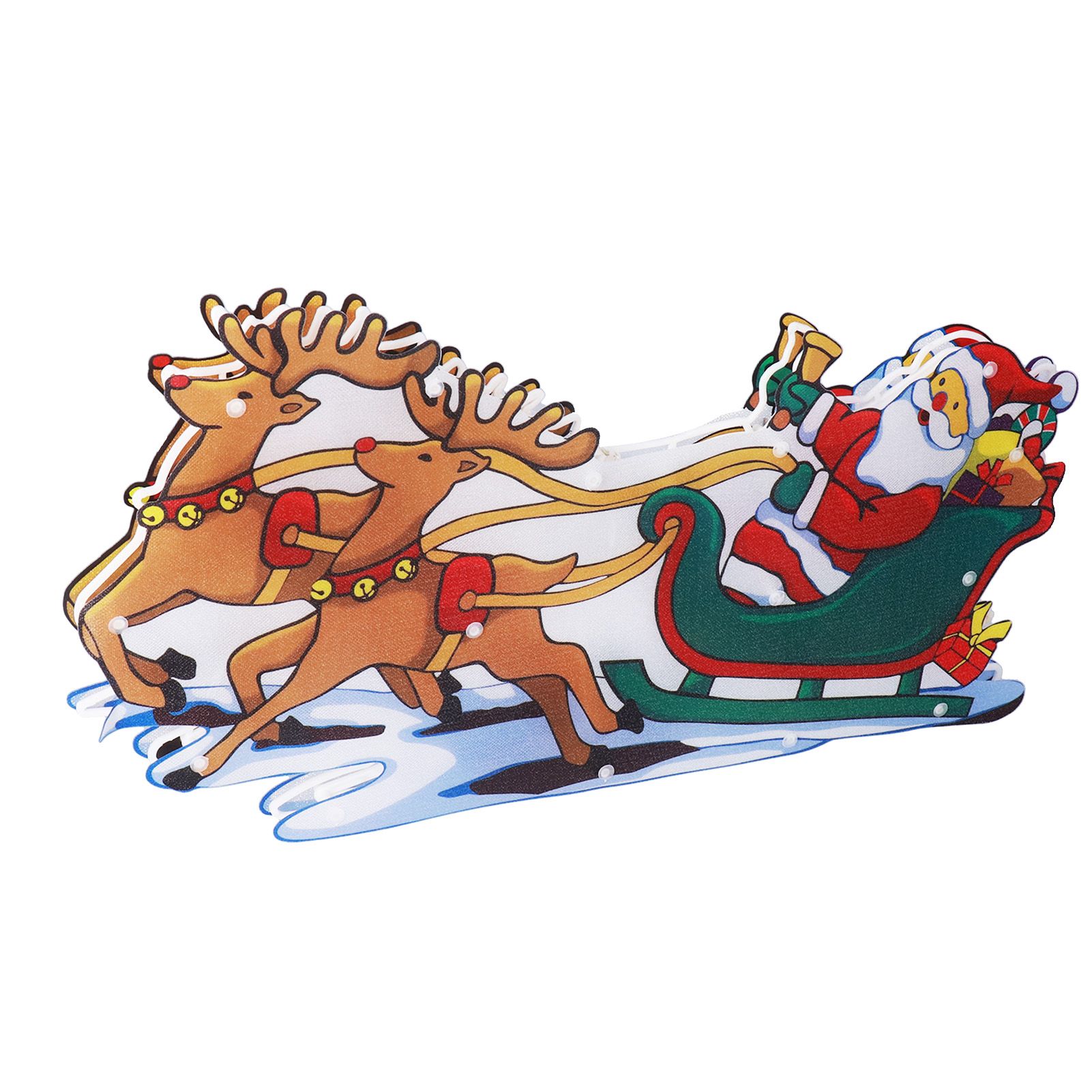 LED Christmas Light Sled Santa Claus Pattern Window Hanging Lamp Battery view 13