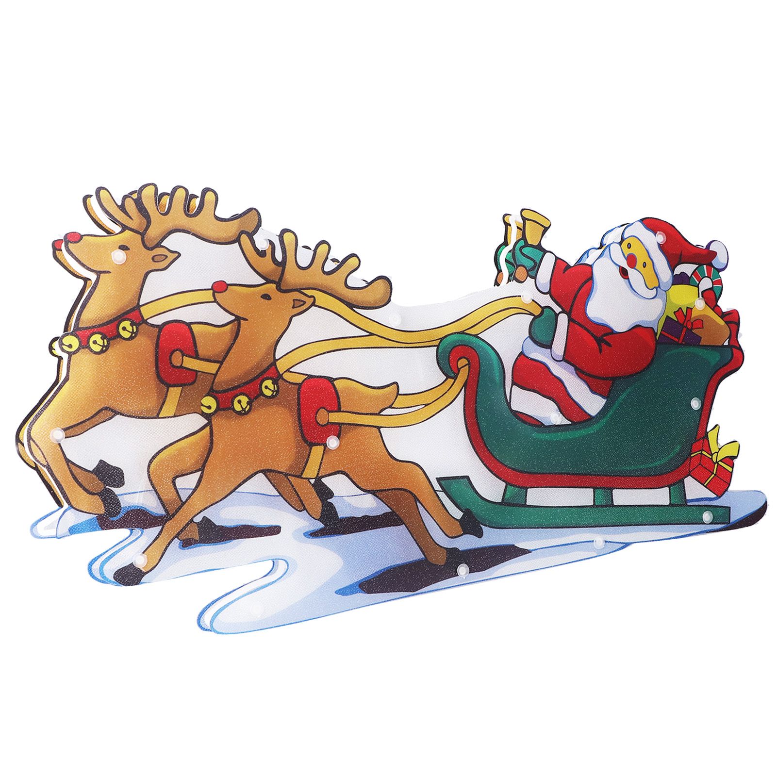 LED Christmas Light Sled Santa Claus Pattern Window Hanging Lamp Battery view 14