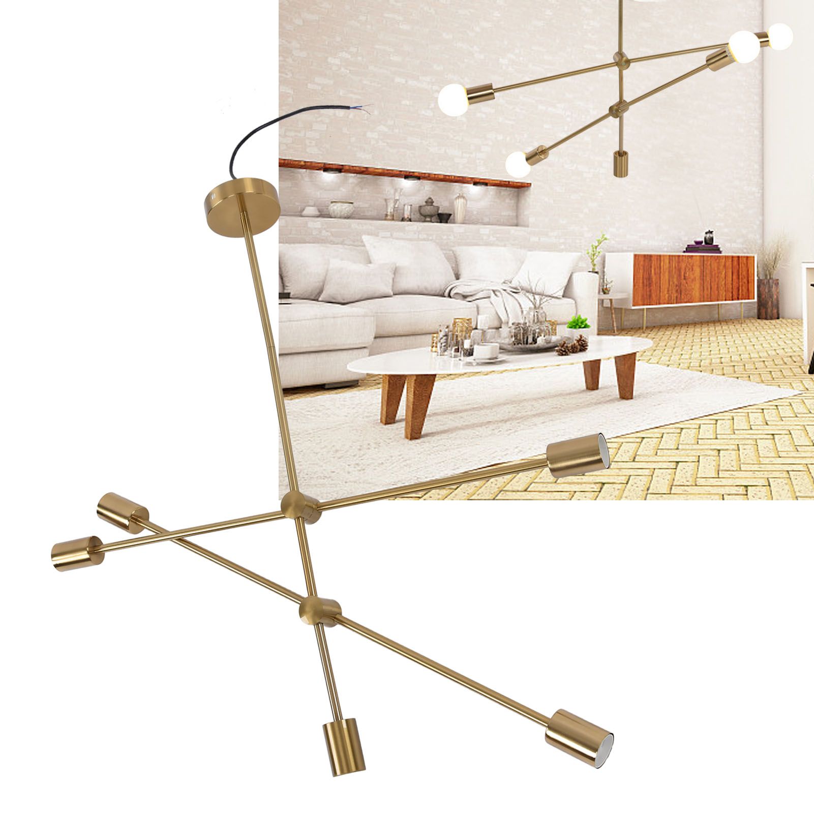 Modern Chandelier Unique Appearance Elegant Design Stable Firm Geometric Line view 11