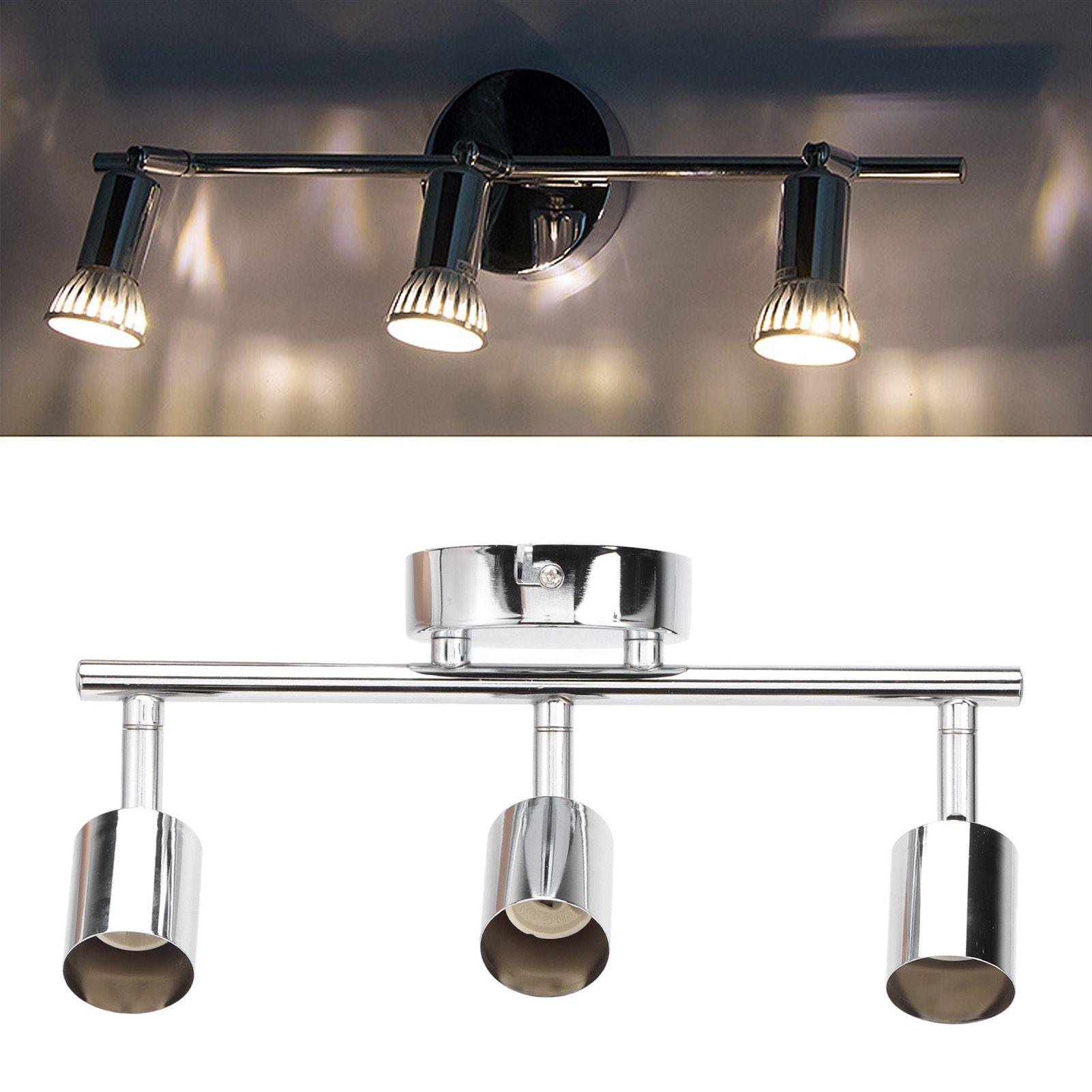 3 LED Track Light Base Adjustable Flexibly Rotatable 3 Way Ceiling Spotlight view 12