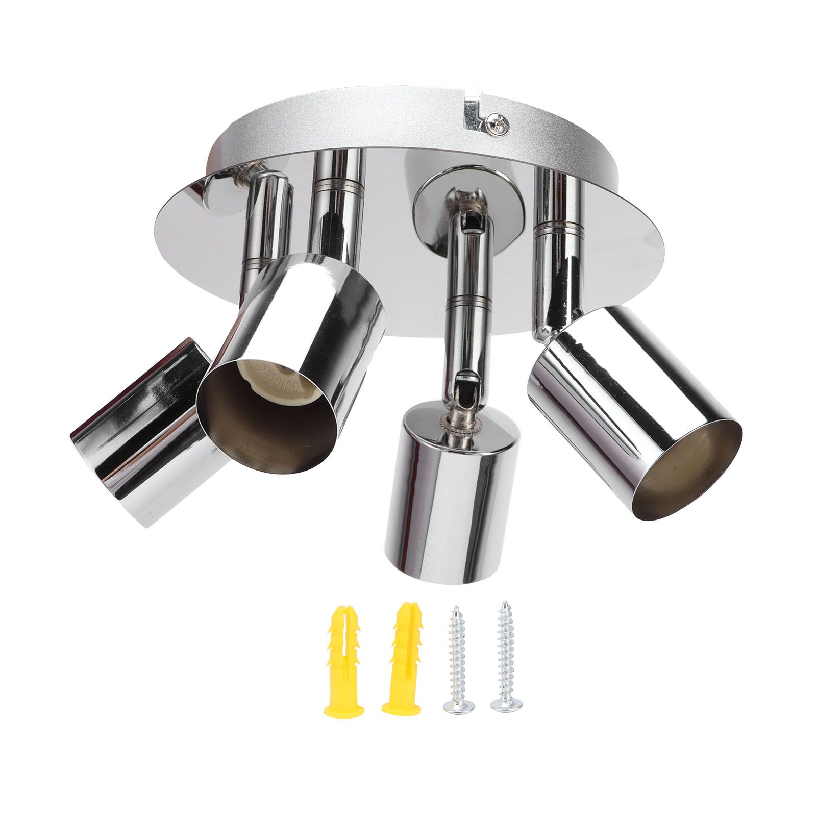 GU10 Lamp Holder 4 Head Ceiling Light Base Adjustable Lamp Holder for Bedroom