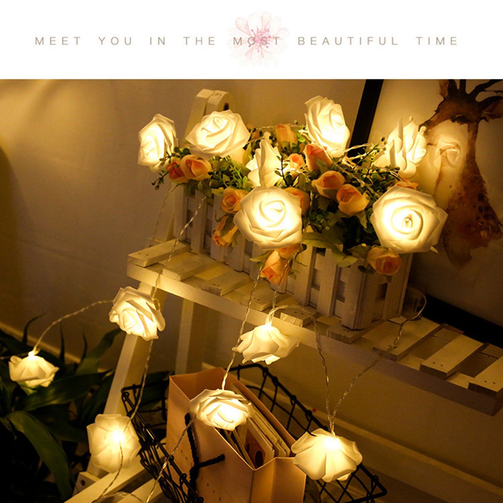LED String Light Imitation Rose String Light Wedding String Light Festival view 2