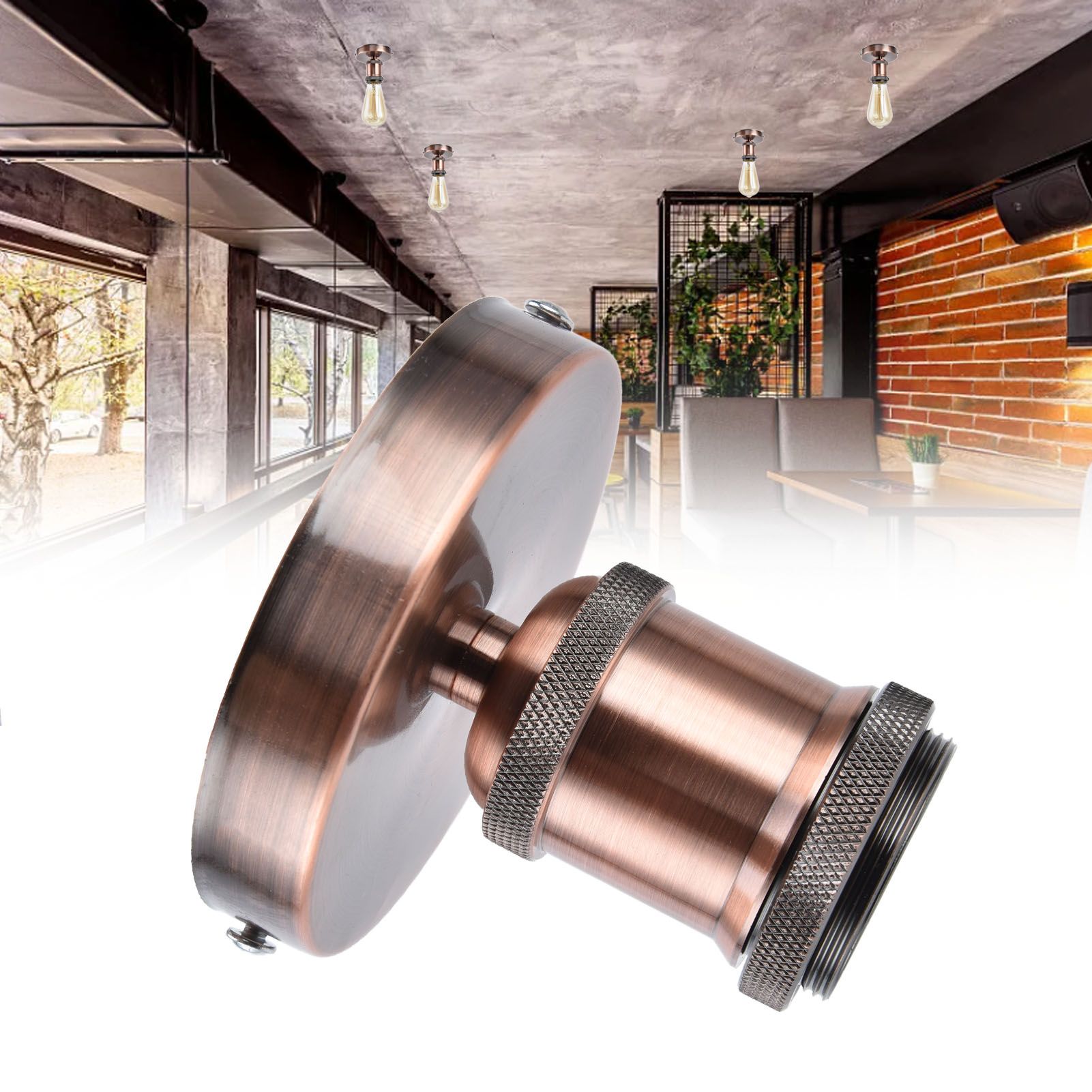 Vintage E26 E27 Lamp Socket Ceiling Lamp Holder with Accessories for Kitchen view 12