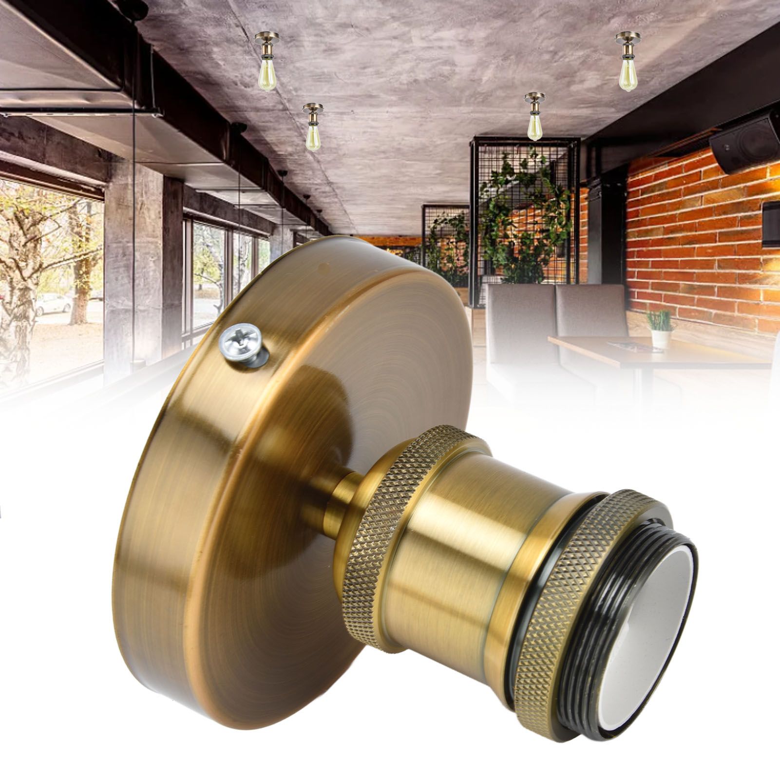 Vintage E26 E27 Lamp Socket Ceiling Lamp Holder with Accessories for Kitchen view 12